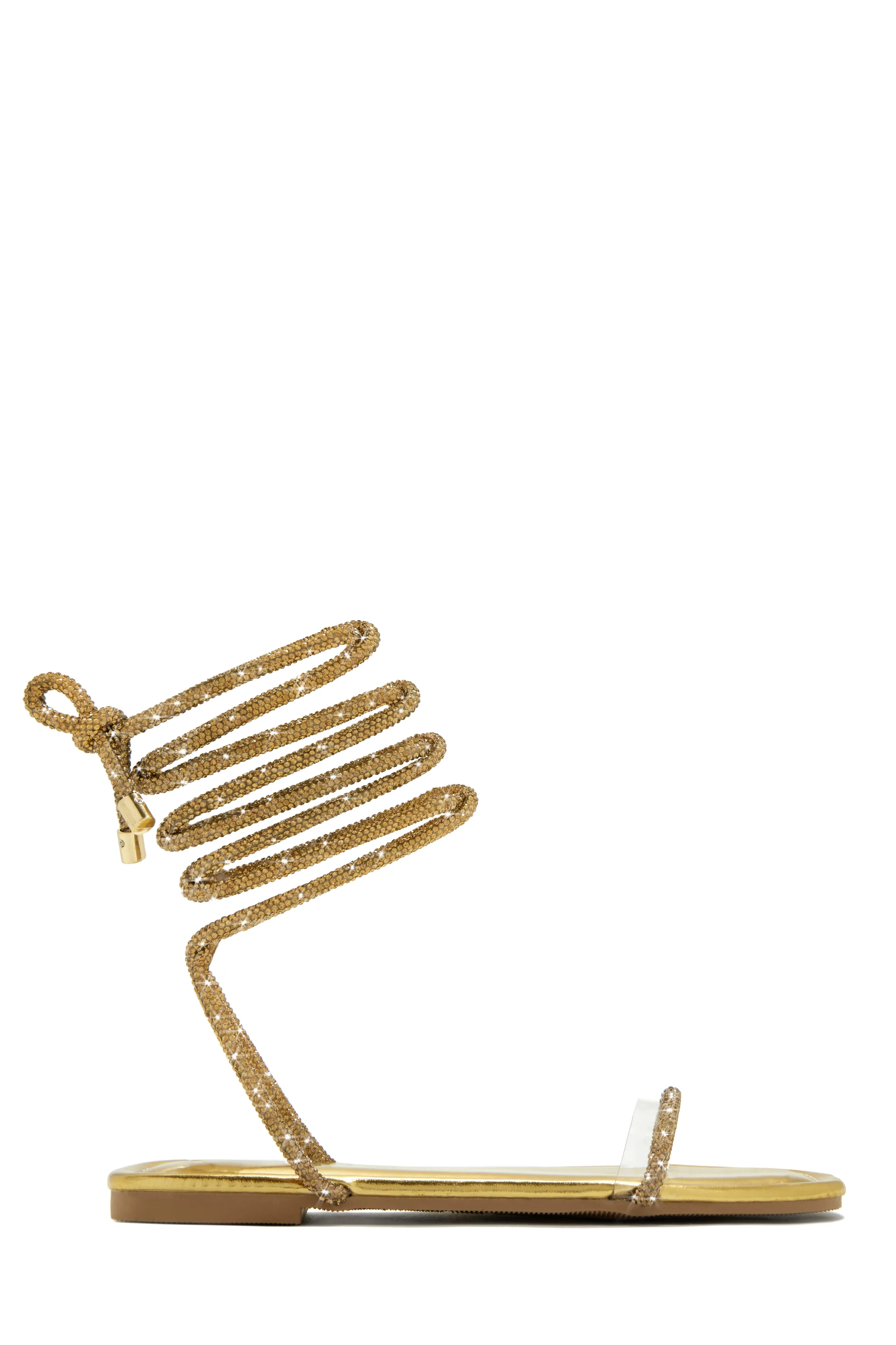 Aruba Island Embellished Lace Up Sandals - Gold sold by Miss Lola product image thumbnail 5