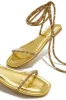 Aruba Island Embellished Lace Up Sandals - Gold sold by Miss Lola