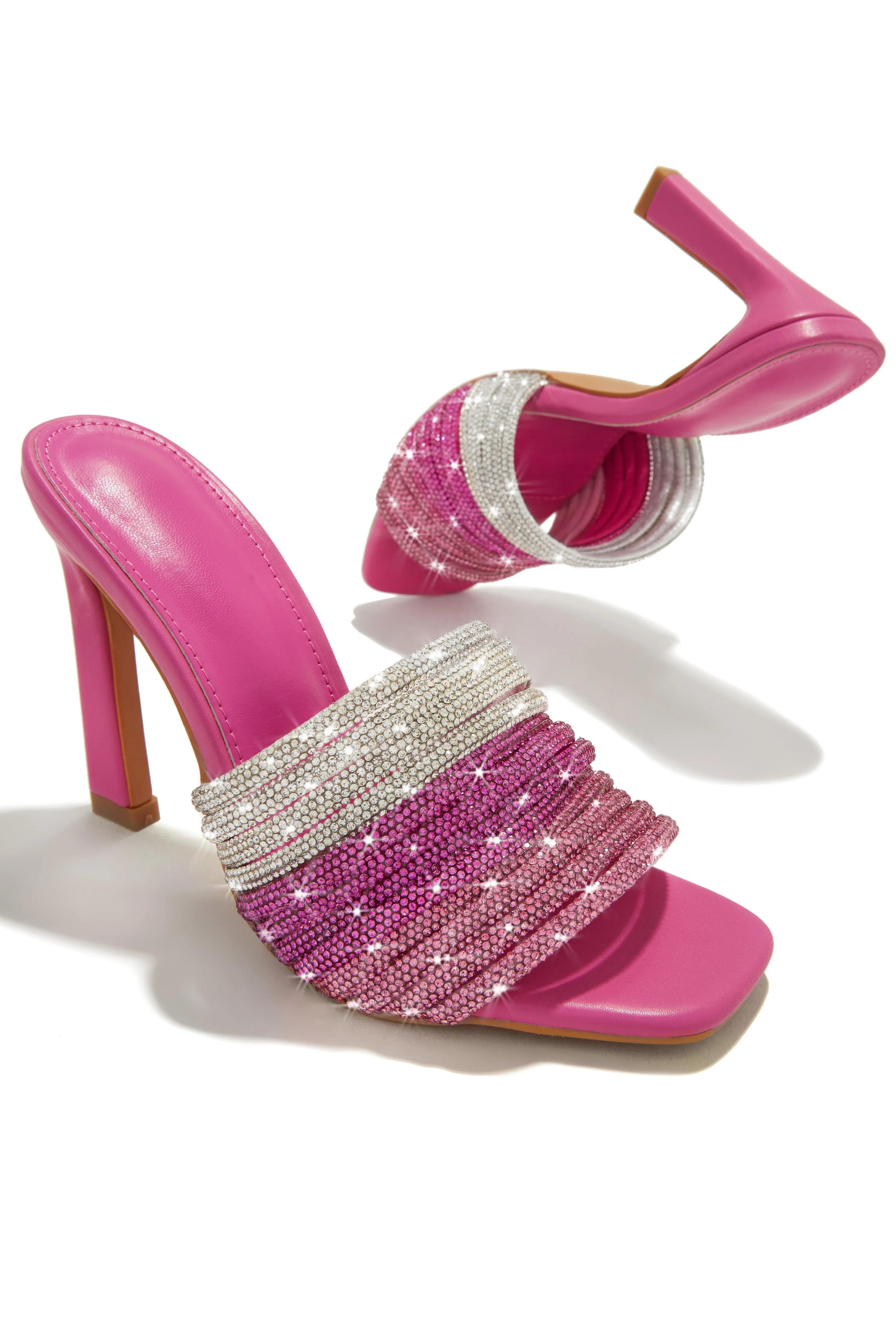 Feeling Myself Embellished High Heel Mules - Pink sold by Miss Lola product image thumbnail 2