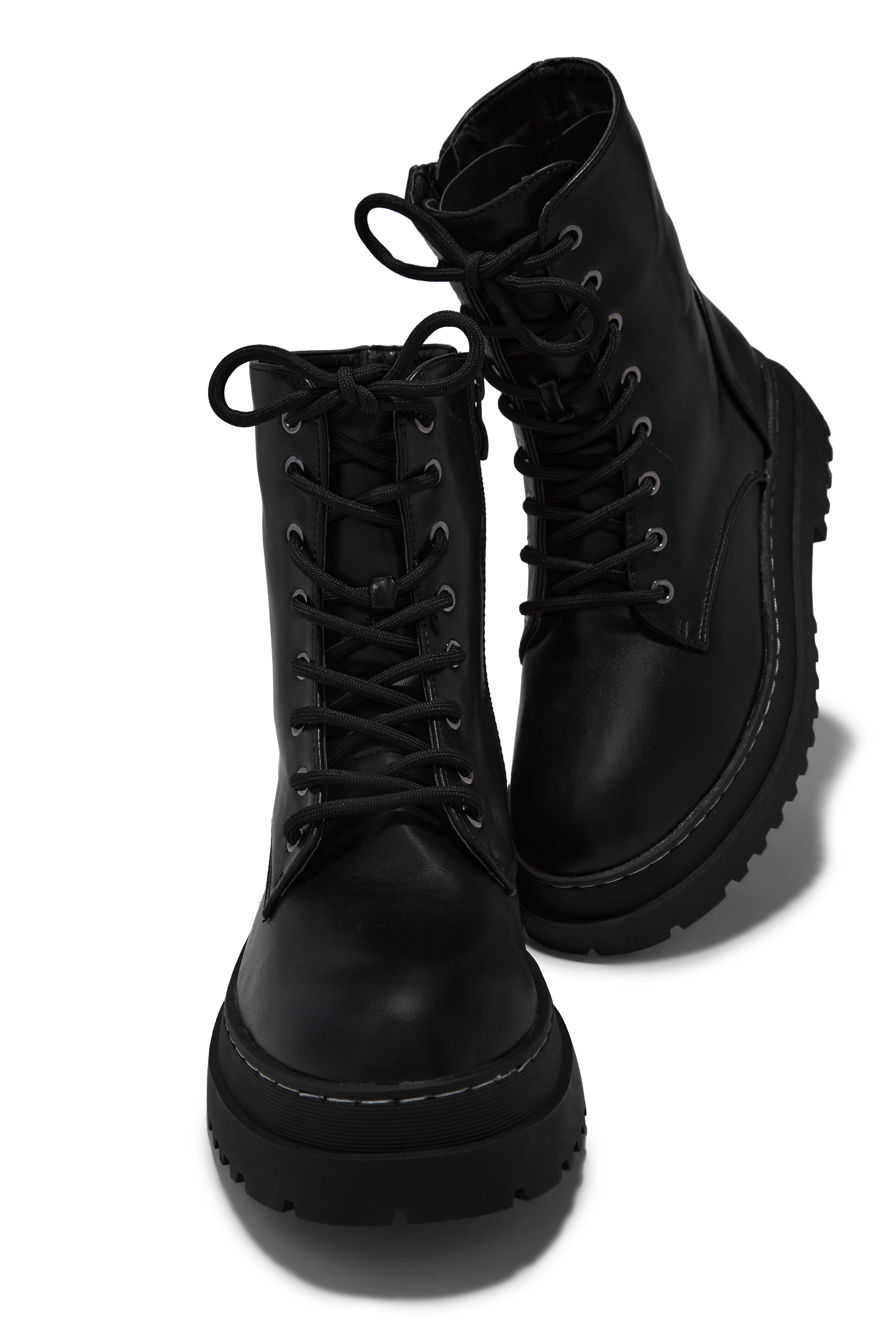 Romee Lace Up Combat Boots - Black sold by Miss Lola product image thumbnail 2