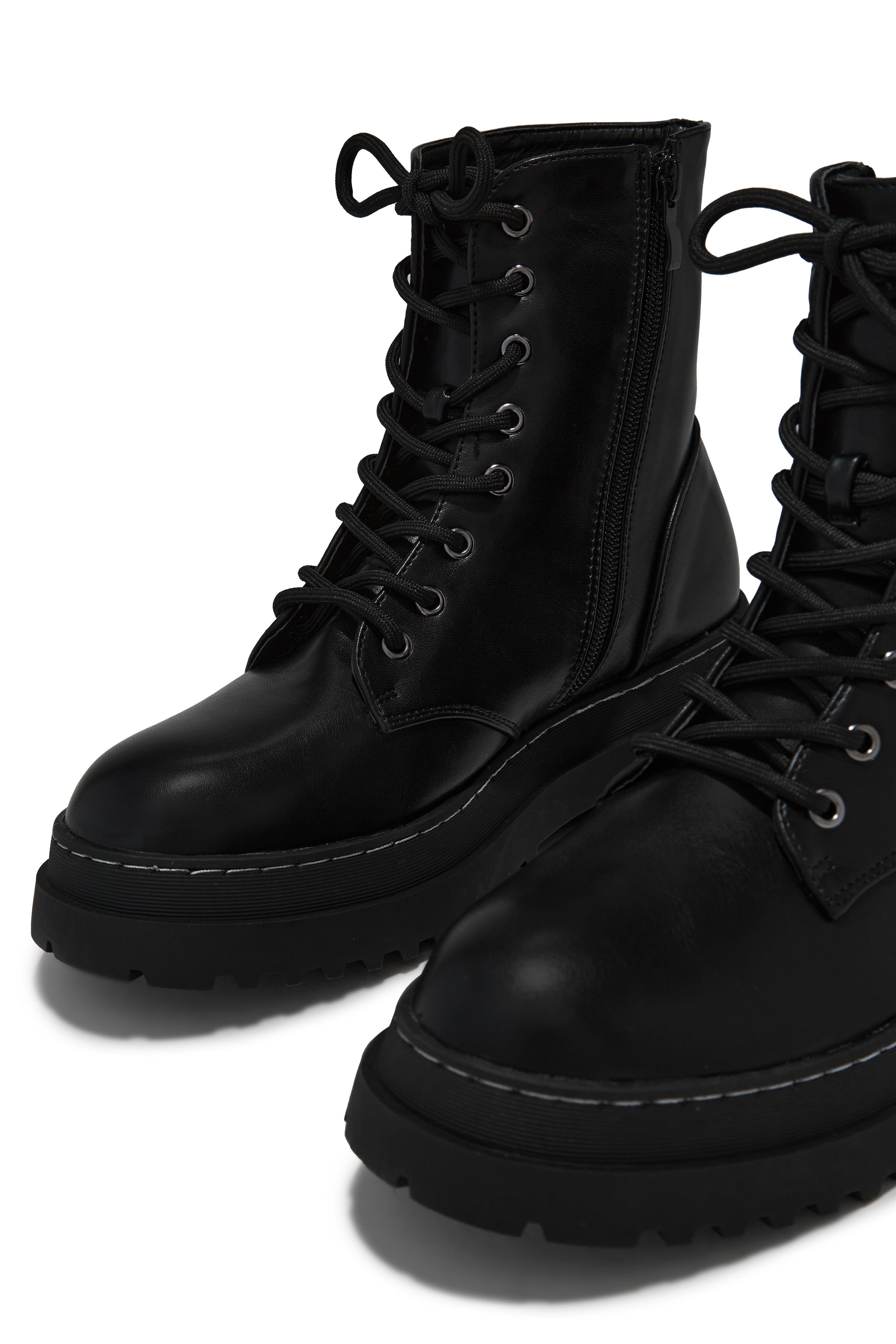 Romee Lace Up Combat Boots - Black sold by Miss Lola product image thumbnail 3
