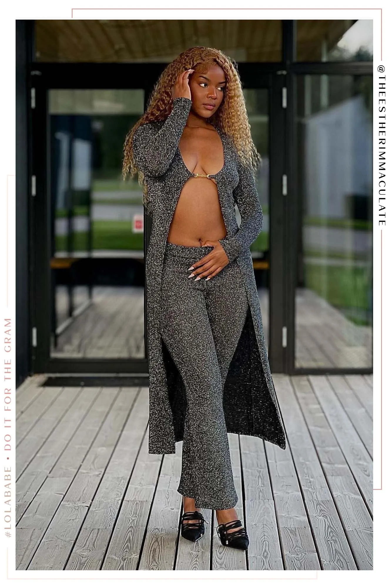 Idara Lurex Knit Maxi Top - Black sold by Miss Lola product image thumbnail 2