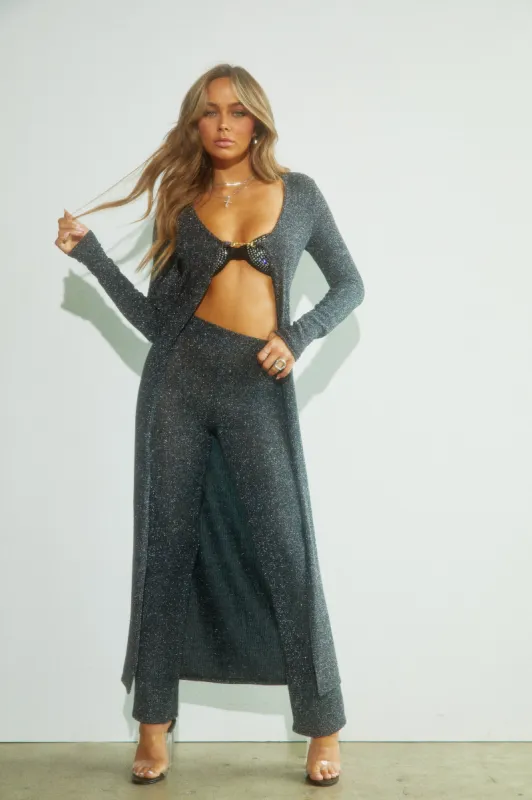 Idara Lurex Knit Maxi Top - Black sold by Miss Lola