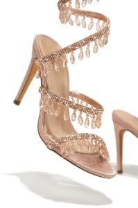 Feeling Divine Embellished Around The Ankle Coil Heels - Nude sold by Miss Lola