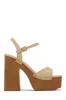 Kammy Platform Block High Heels - Natural sold by Miss Lola