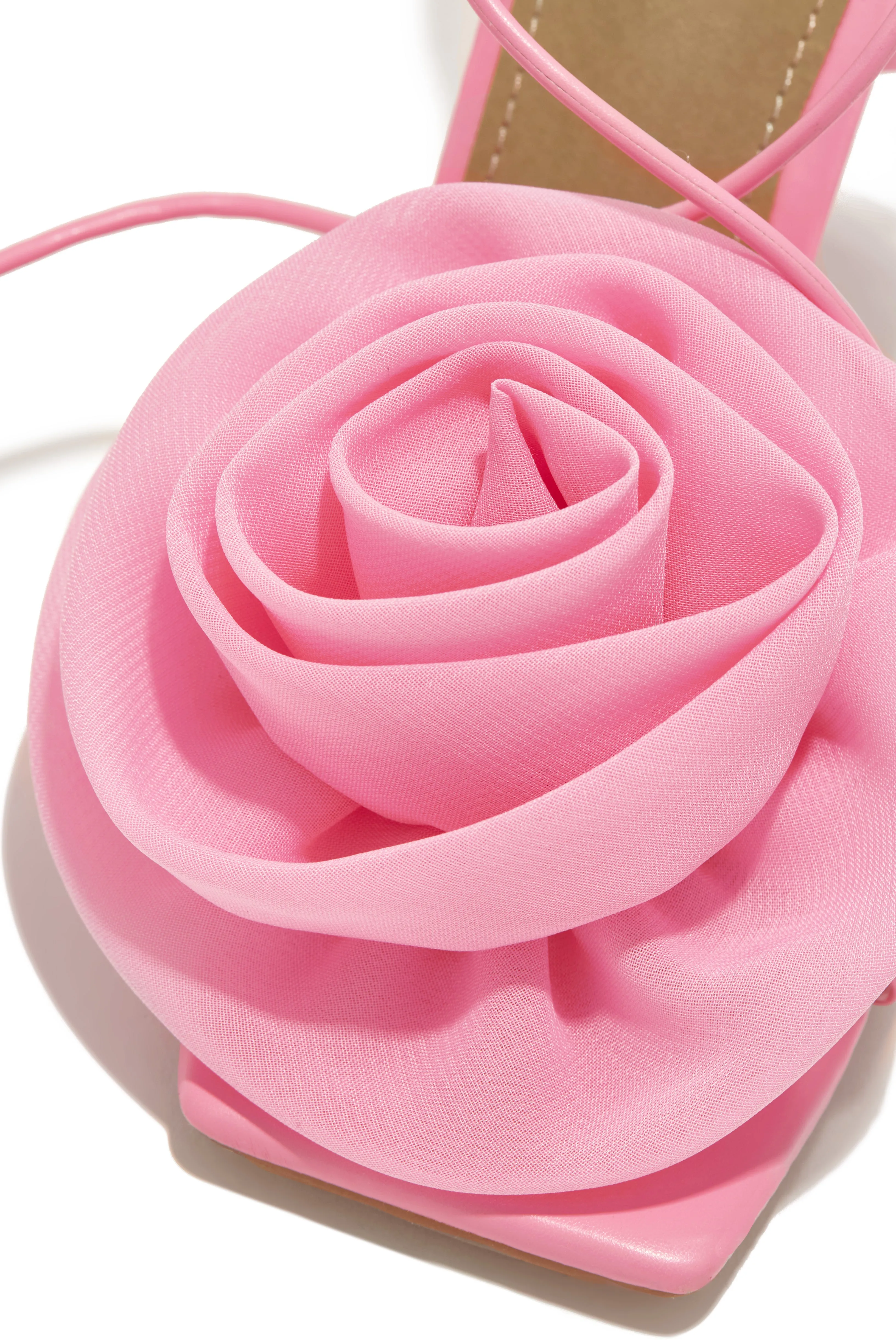 Divine Bloom Rosette Lace Up Heels - Pink sold by Miss Lola product image thumbnail 4