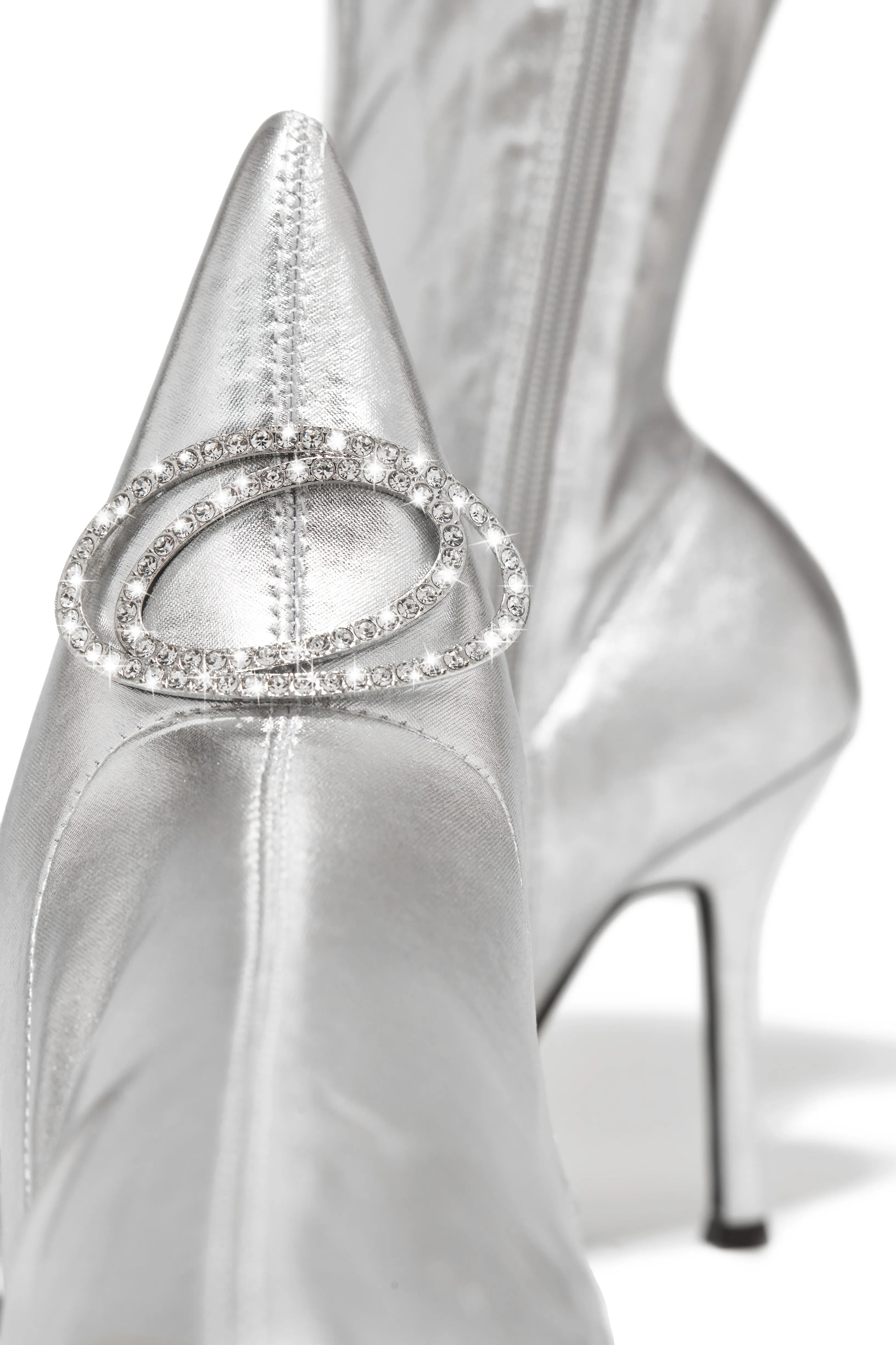 Alisa Embellished Ankle Boots - Silver sold by Miss Lola product image thumbnail 4