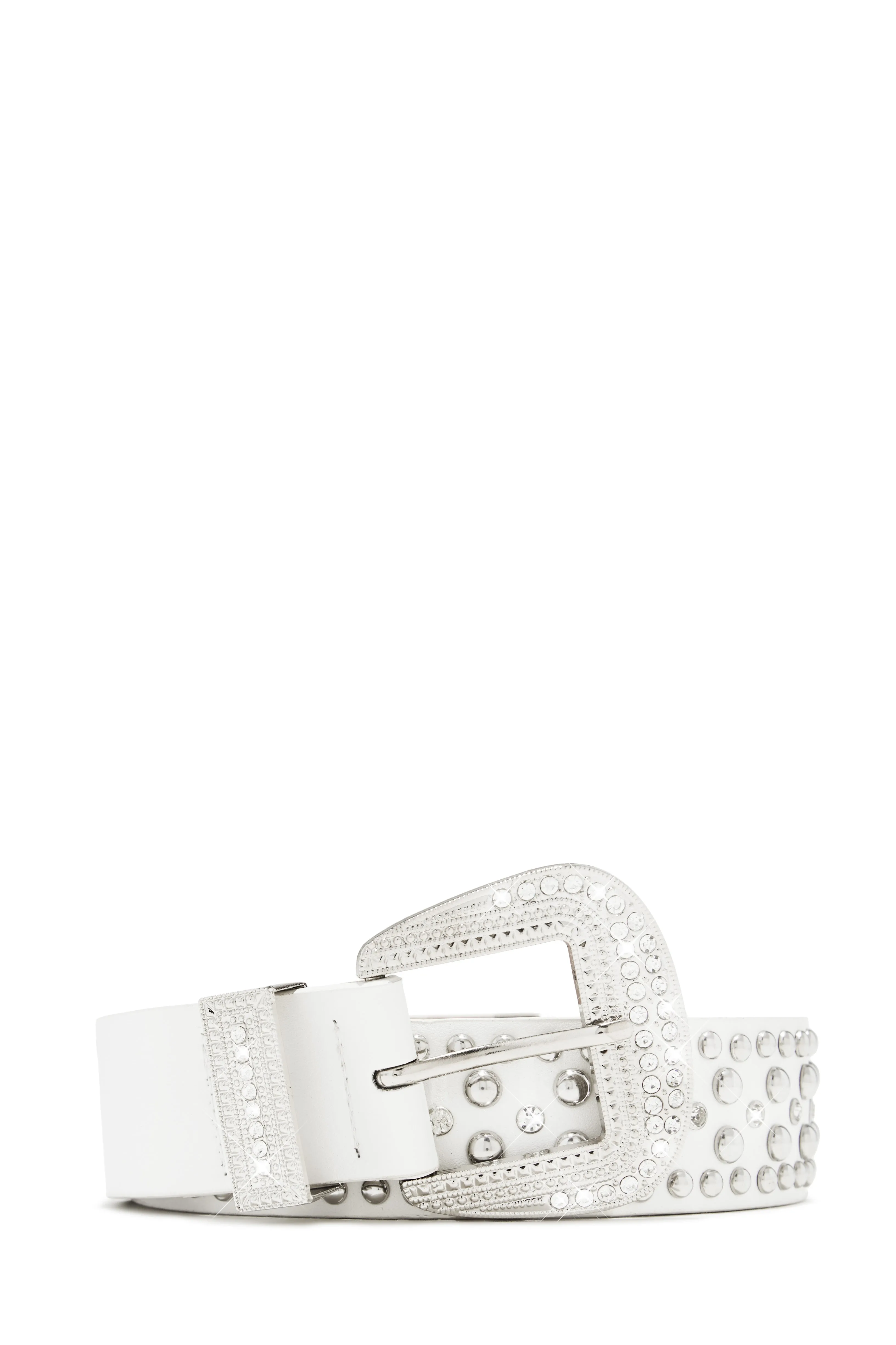 Emina Studded PU Belt - White sold by Miss Lola product image thumbnail 3