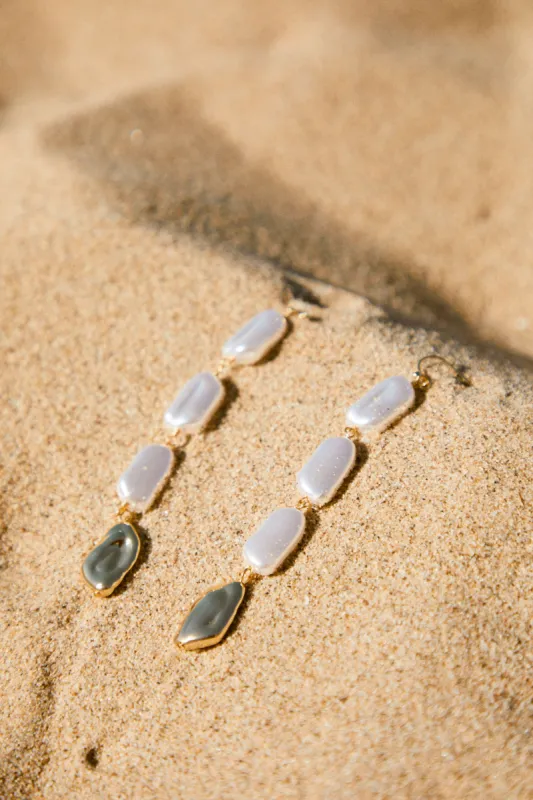 Loriana Faux Pearl Drop Earring - White sold by Miss Lola