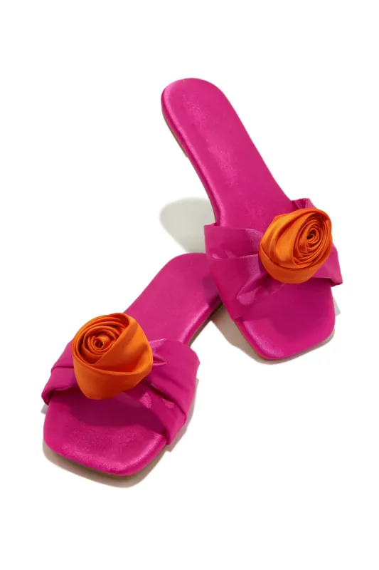 Roselin Rosette Slip On Sandals - Pink sold by Miss Lola