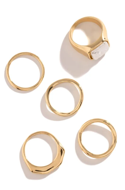 Noelia Ring Set - Gold sold by Miss Lola