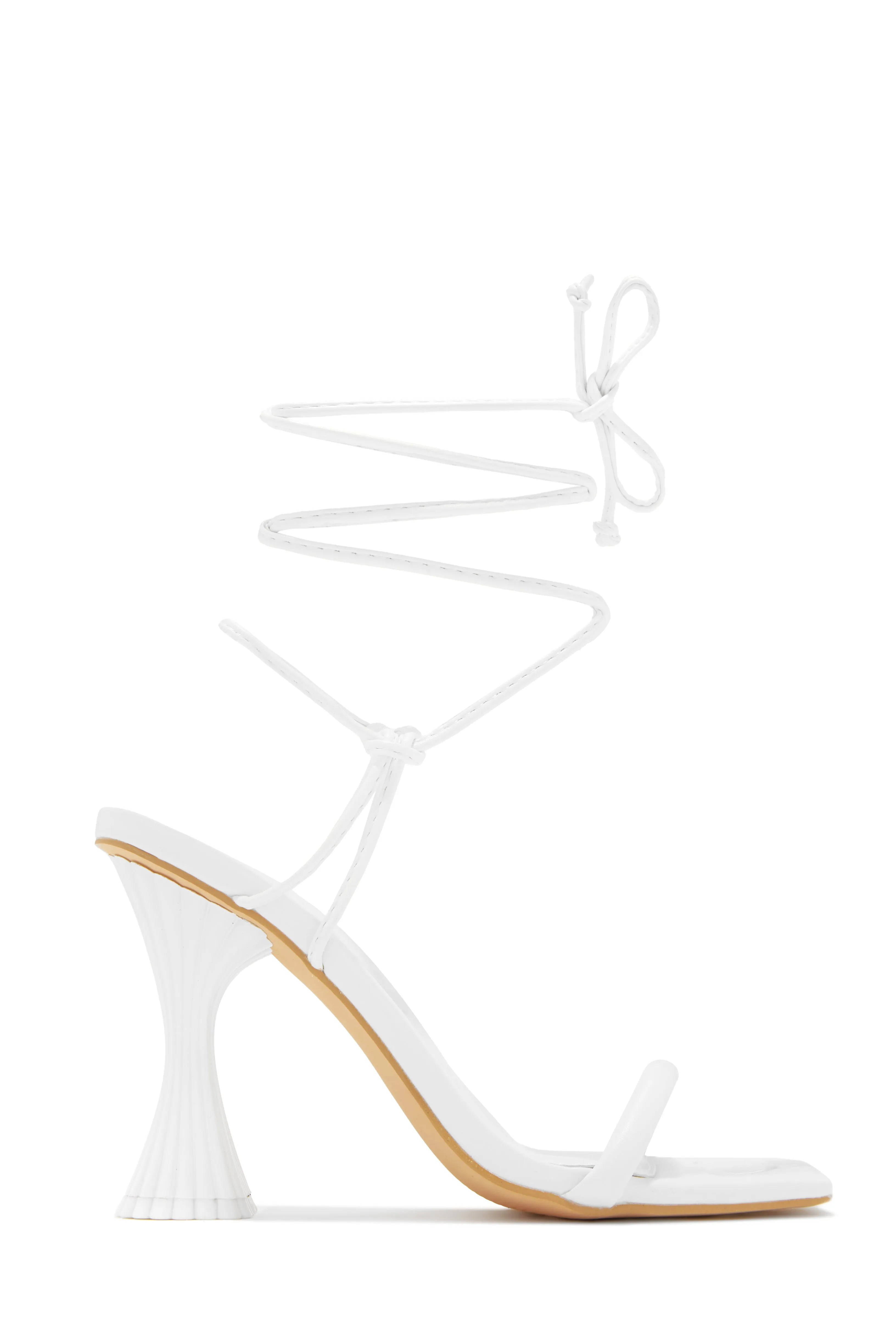 Idalia Lace Up Heels - White sold by Miss Lola product image thumbnail 4