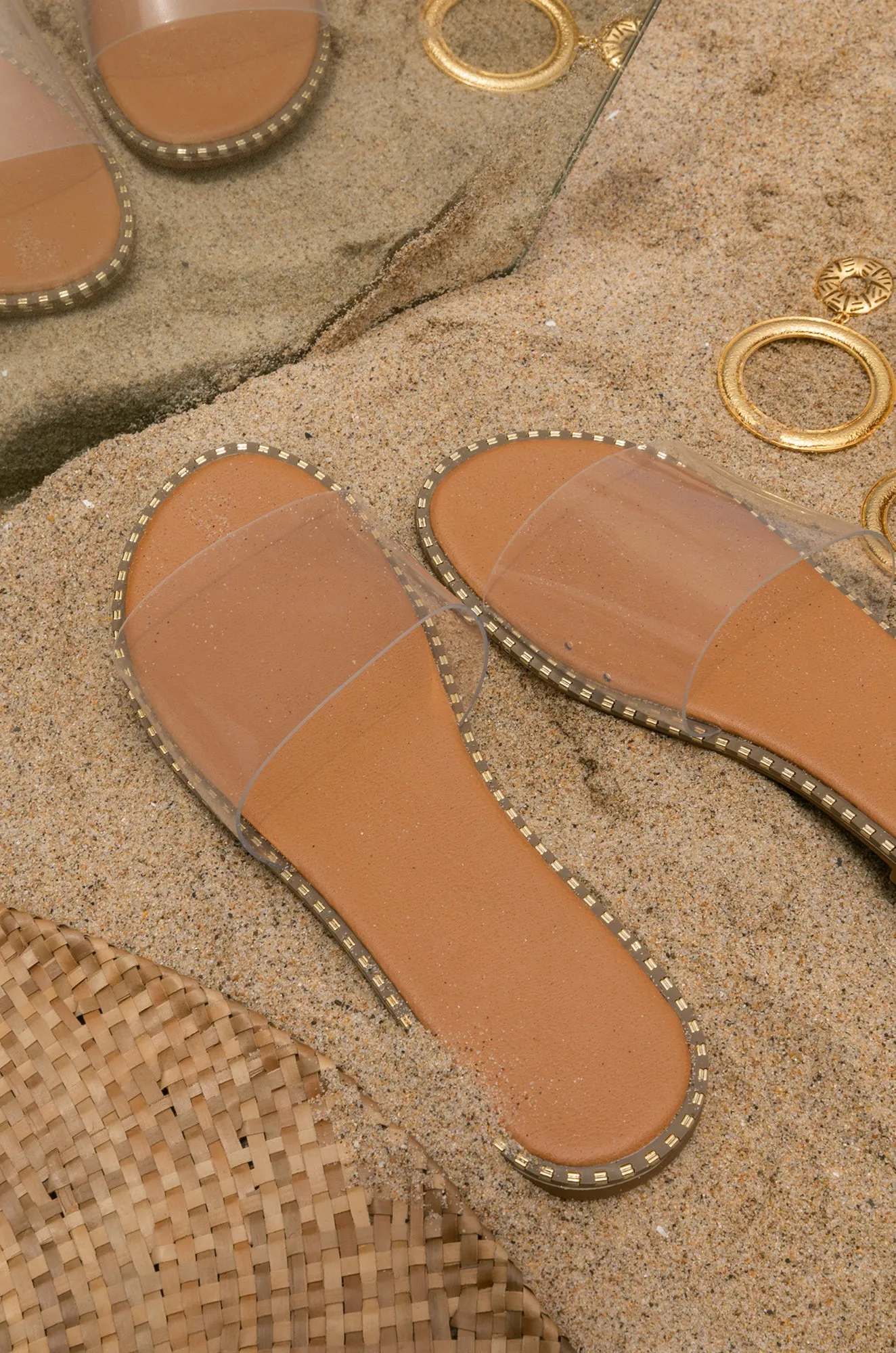 Maui Flat Slip On Sandals - Clear sold by Miss Lola product image thumbnail 2