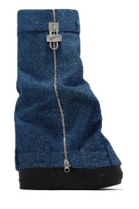 Nikita Wedge Heel Boots - Denim sold by Miss Lola