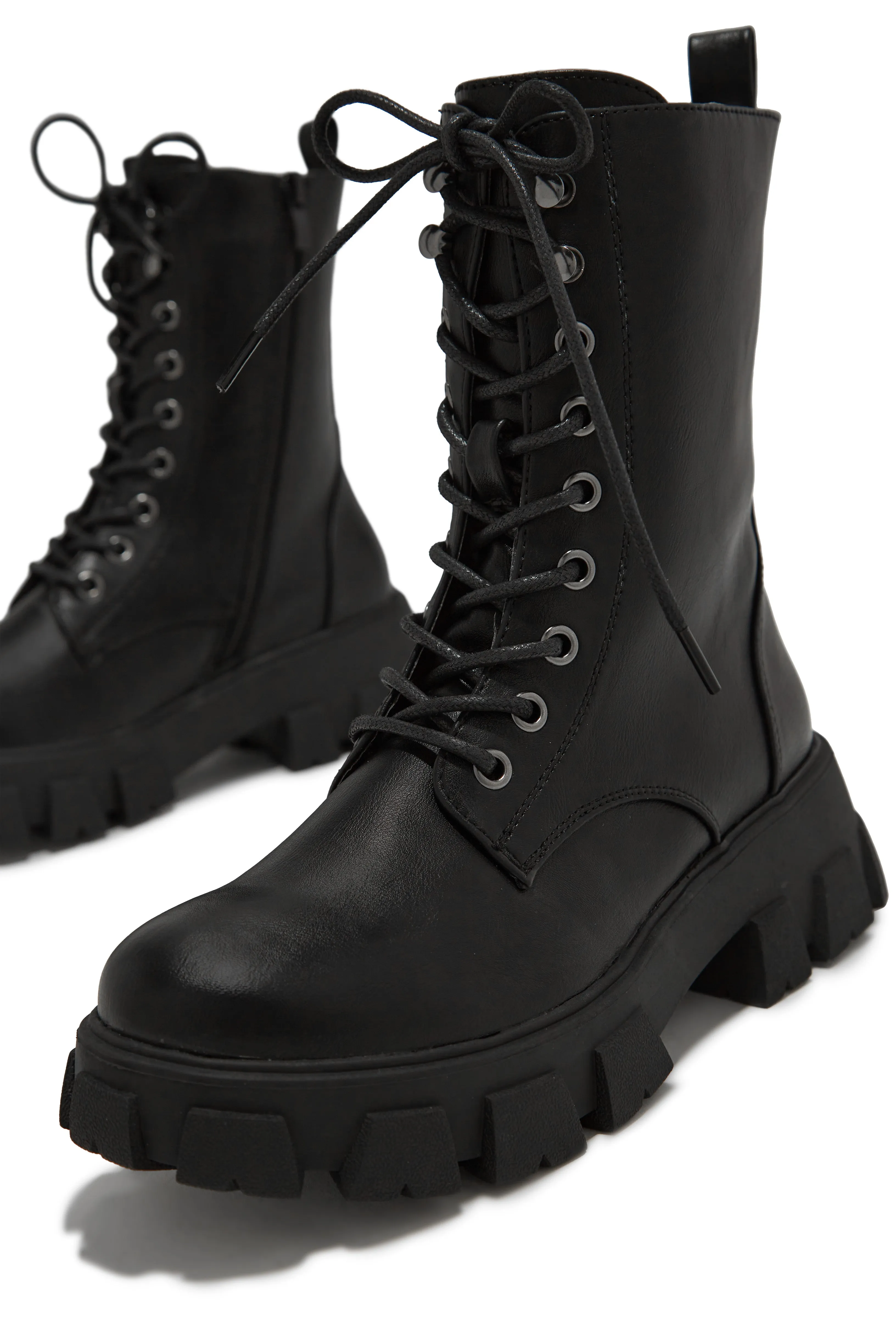 Maryana Lace Up Combat Boots - Black sold by Miss Lola product image thumbnail 2