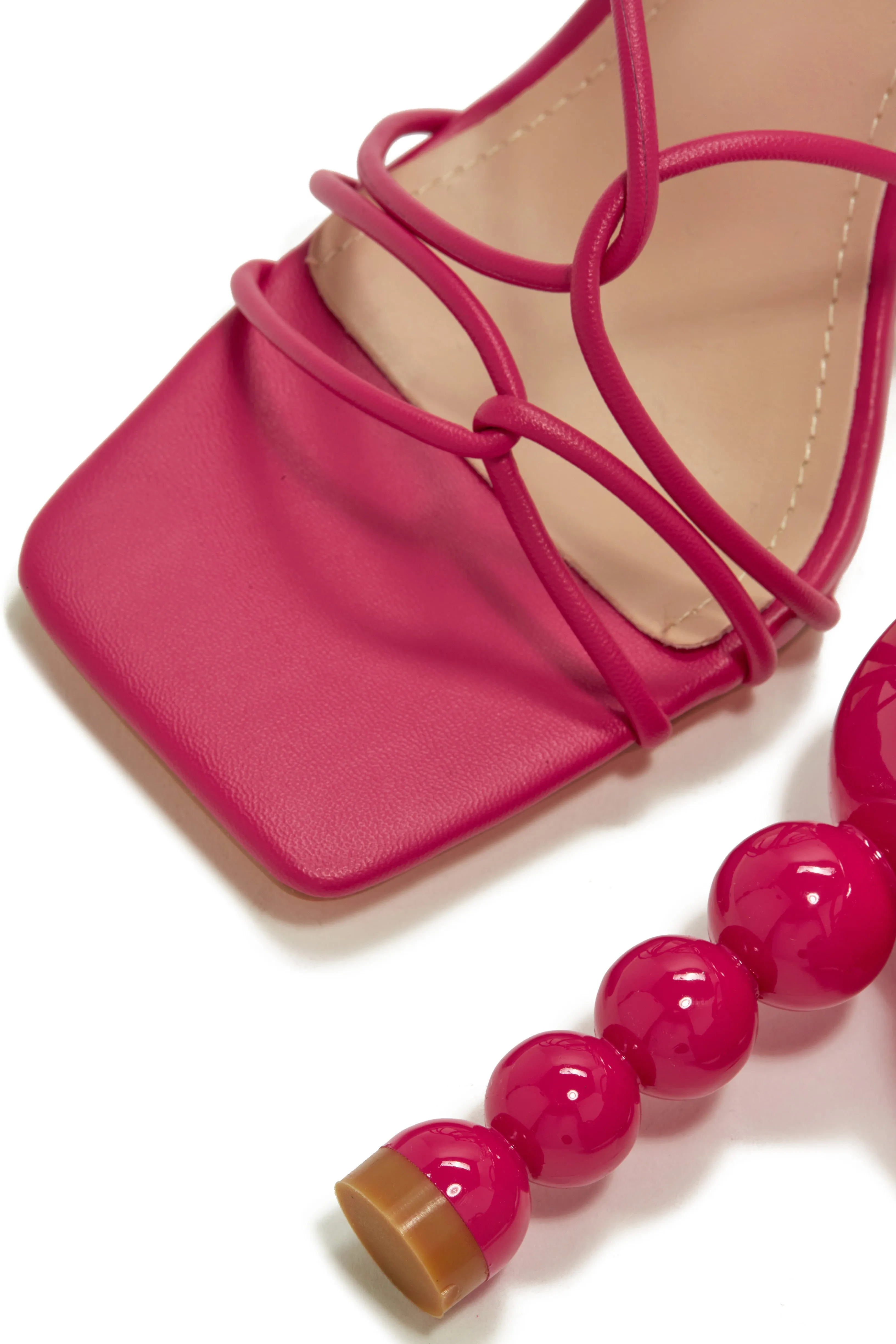 St. Barts Summer Square Toe Strappy Heels - Pink sold by Miss Lola product image thumbnail 4