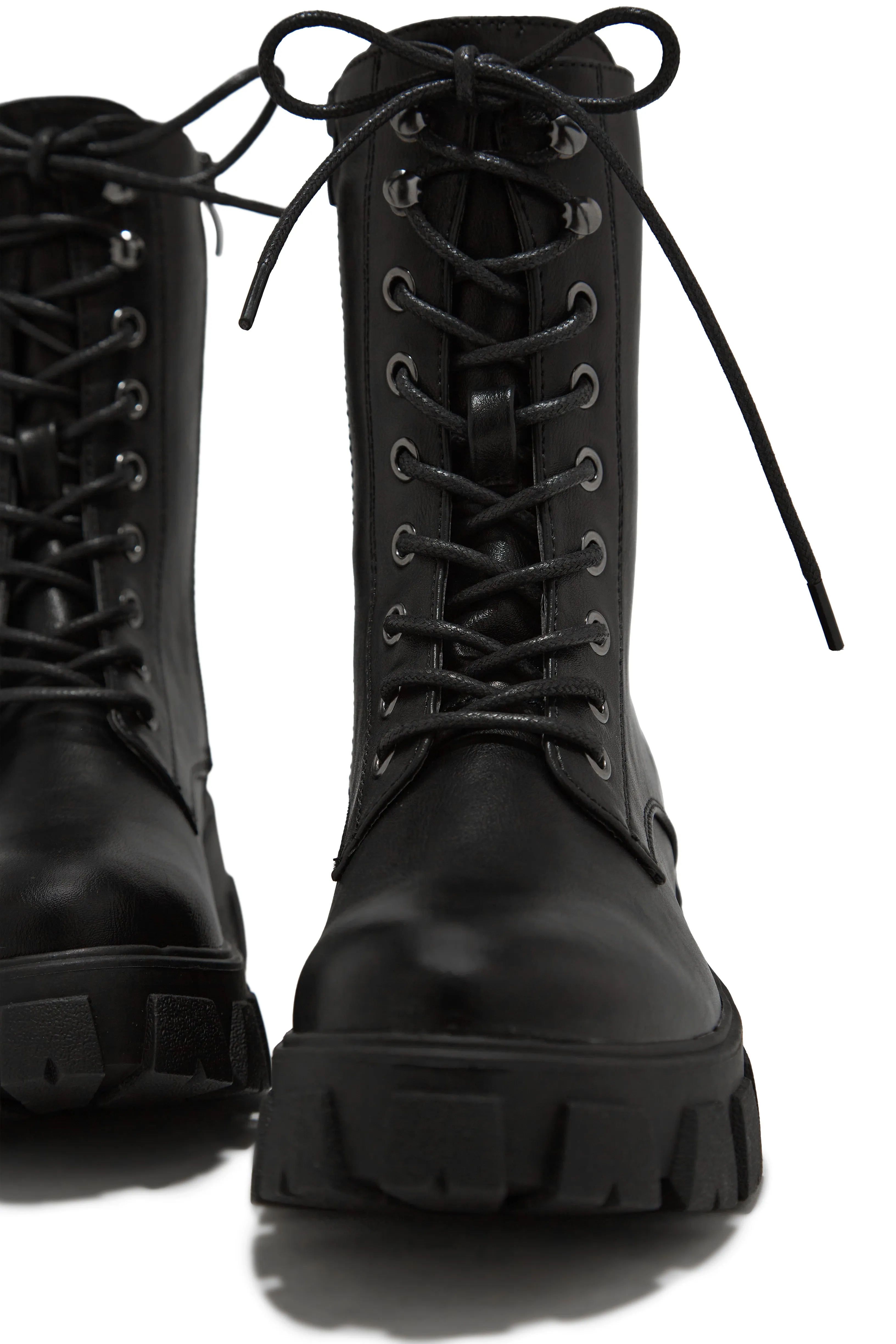 Maryana Lace Up Combat Boots - Black sold by Miss Lola product image thumbnail 4