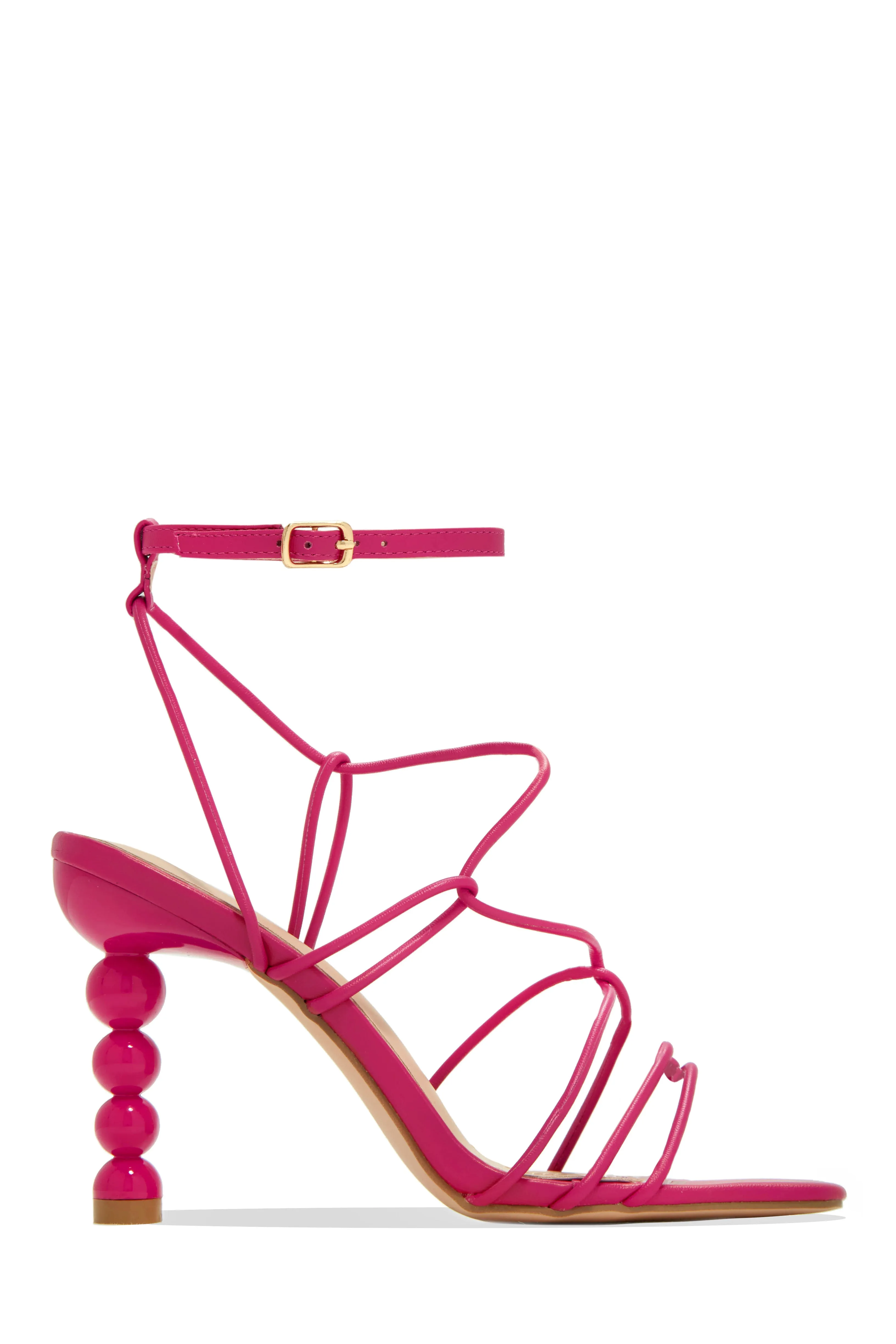 St. Barts Summer Square Toe Strappy Heels - Pink sold by Miss Lola product image thumbnail 5