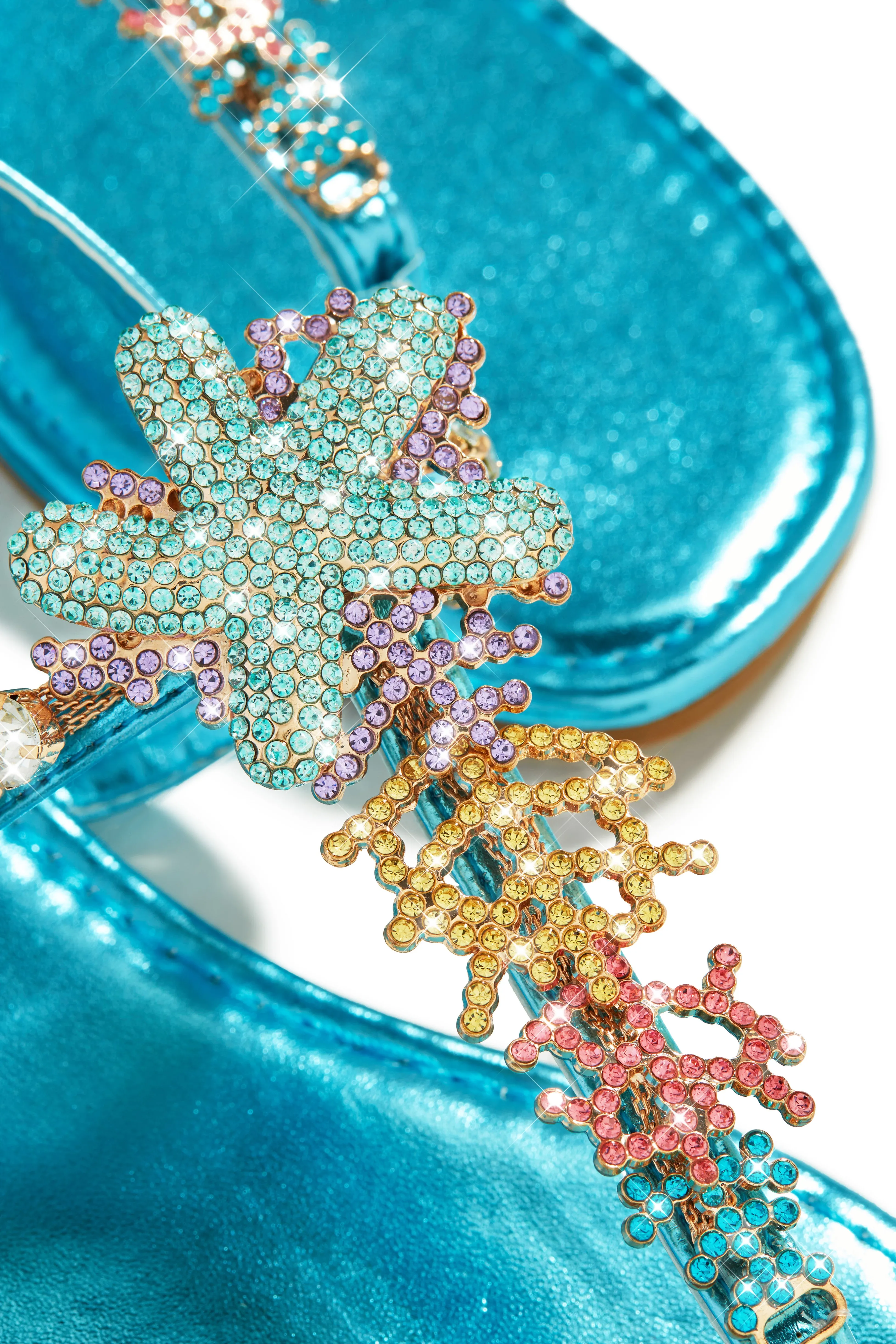 Sea Goddess Embellished Sandals - Blue sold by Miss Lola product image thumbnail 2