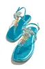 Sea Goddess Embellished Sandals - Blue sold by Miss Lola