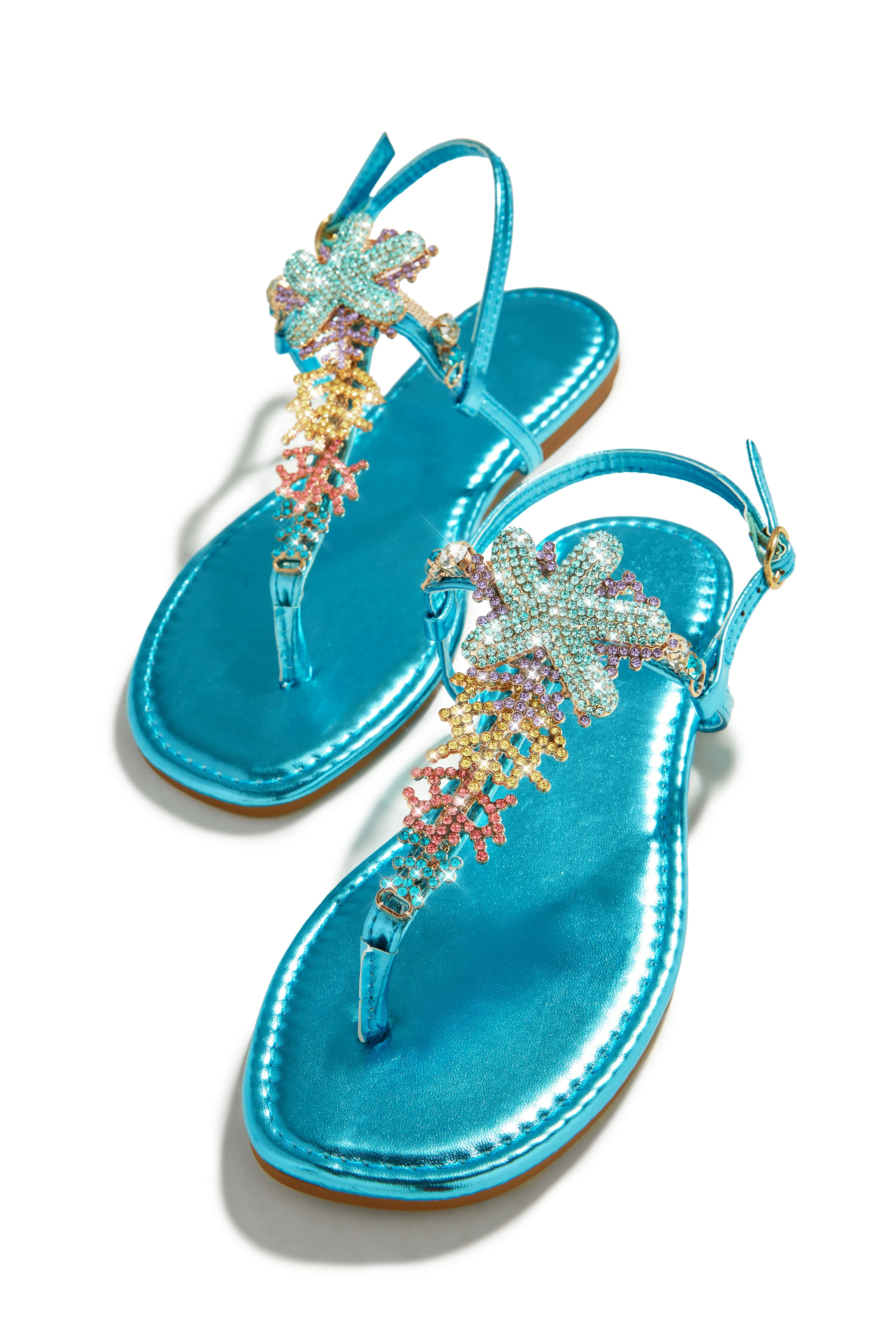 Sea Goddess Embellished Sandals - Blue sold by Miss Lola product image thumbnail 4