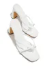 Jiani Mid Heel Mules - White sold by Miss Lola