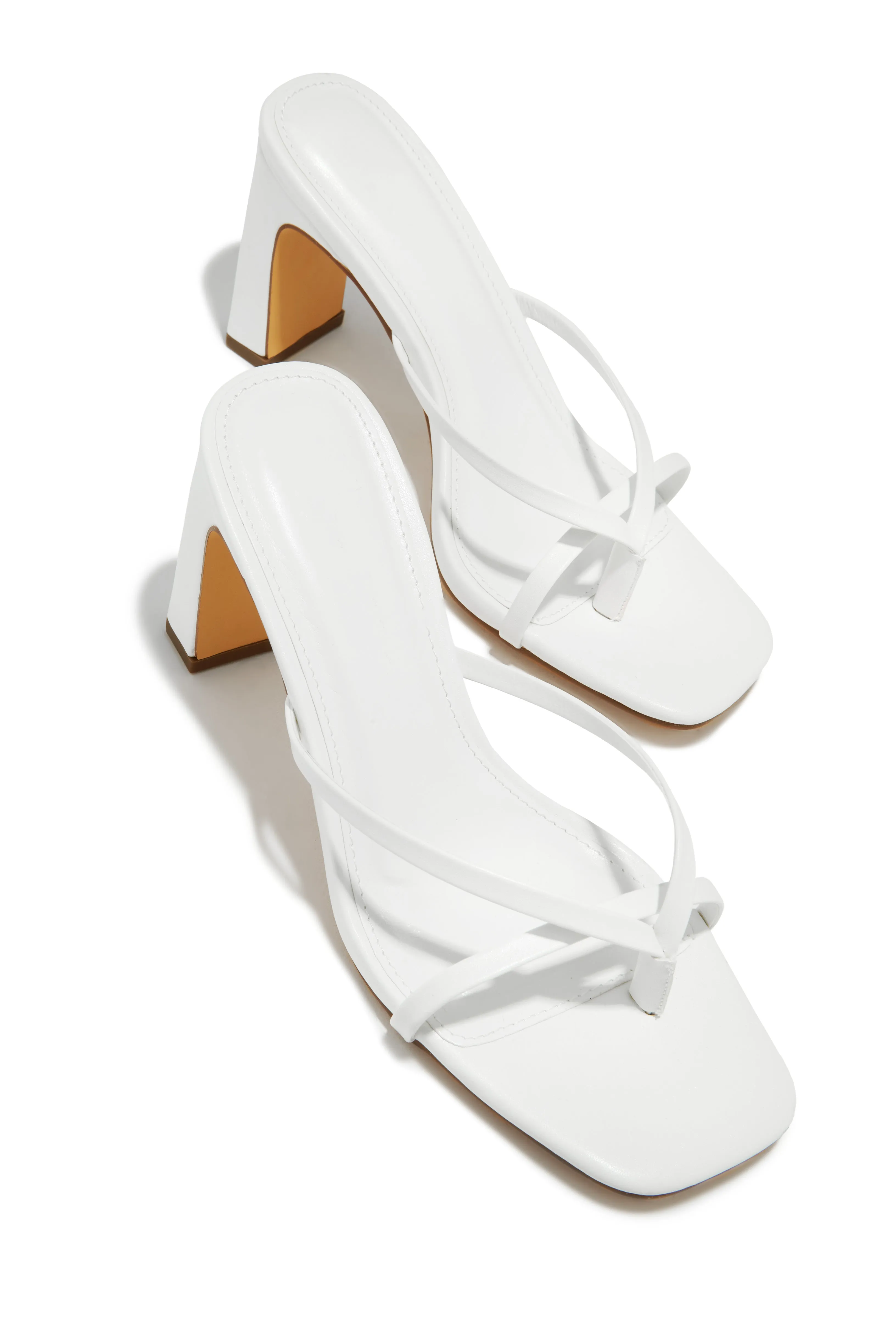Jiani Mid Heel Mules - White sold by Miss Lola product image thumbnail 2