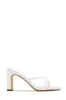 Jiani Mid Heel Mules - White sold by Miss Lola
