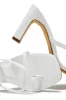 Jiani Mid Heel Mules - White sold by Miss Lola
