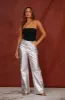 Keyli Metallic Straight Leg Pant - Silver sold by Miss Lola
