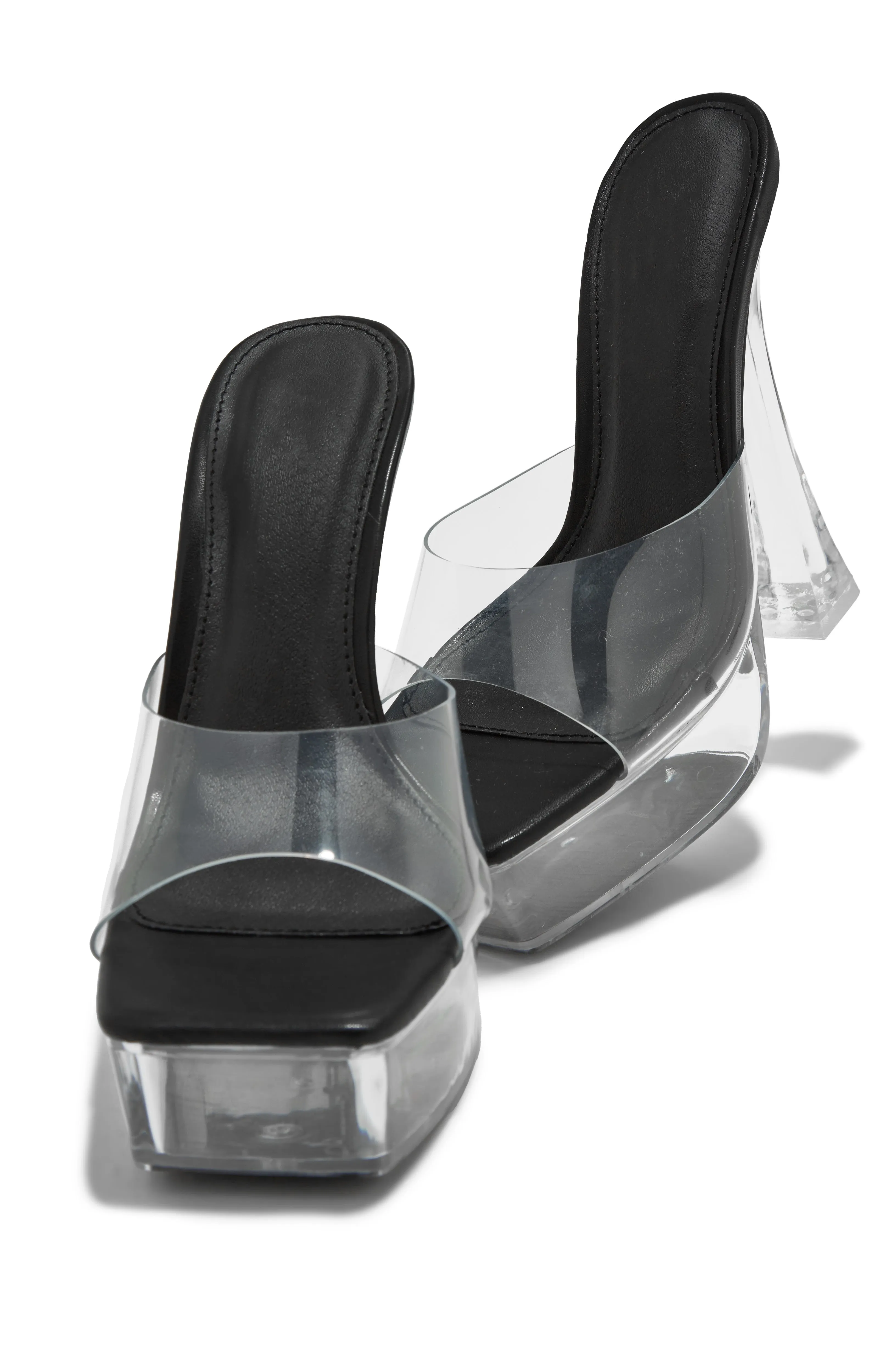 Raylee High Heel Platform Mules - Black sold by Miss Lola product image thumbnail 5