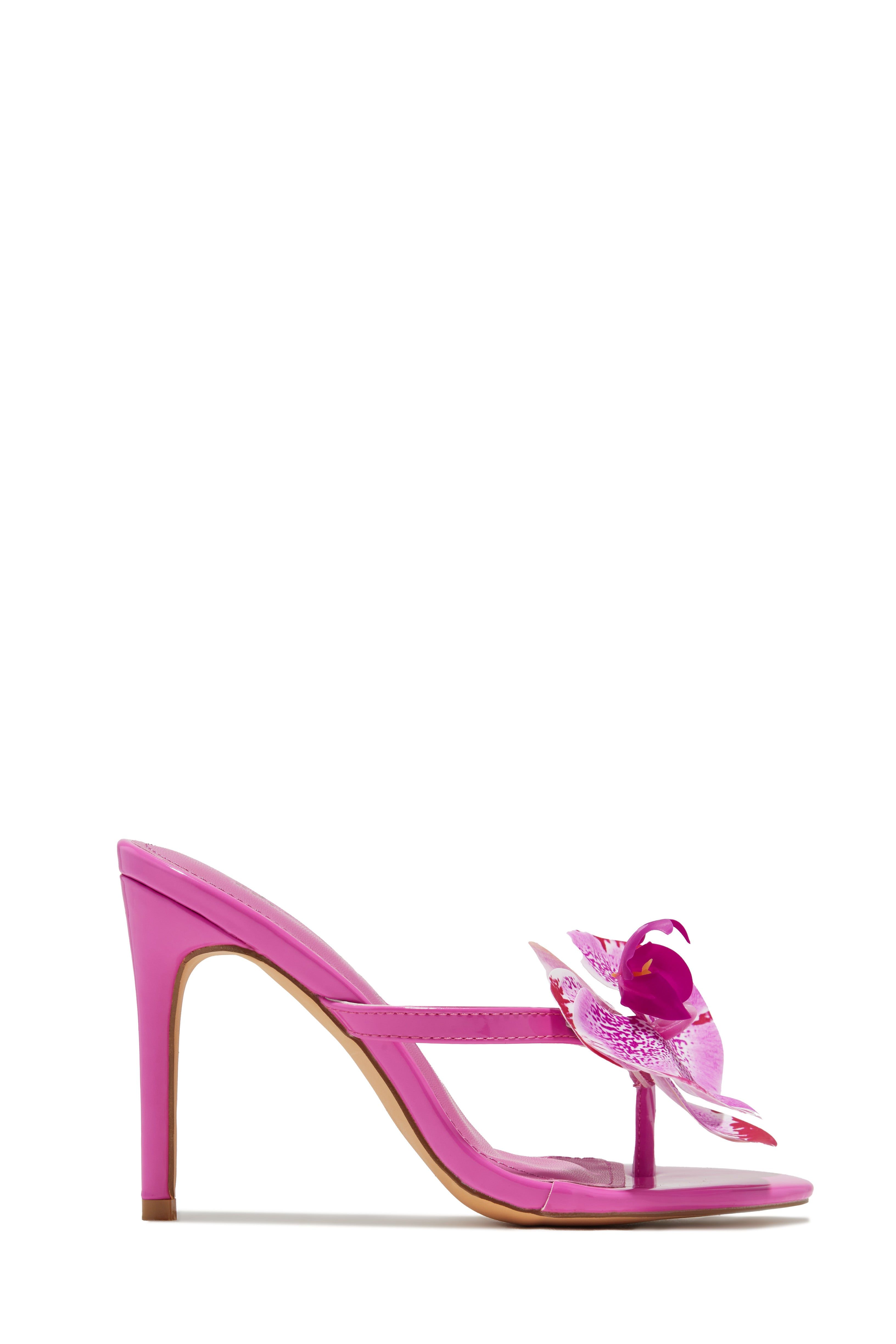Inara Rosette High Heel Mules - Pink sold by Miss Lola product image thumbnail 5