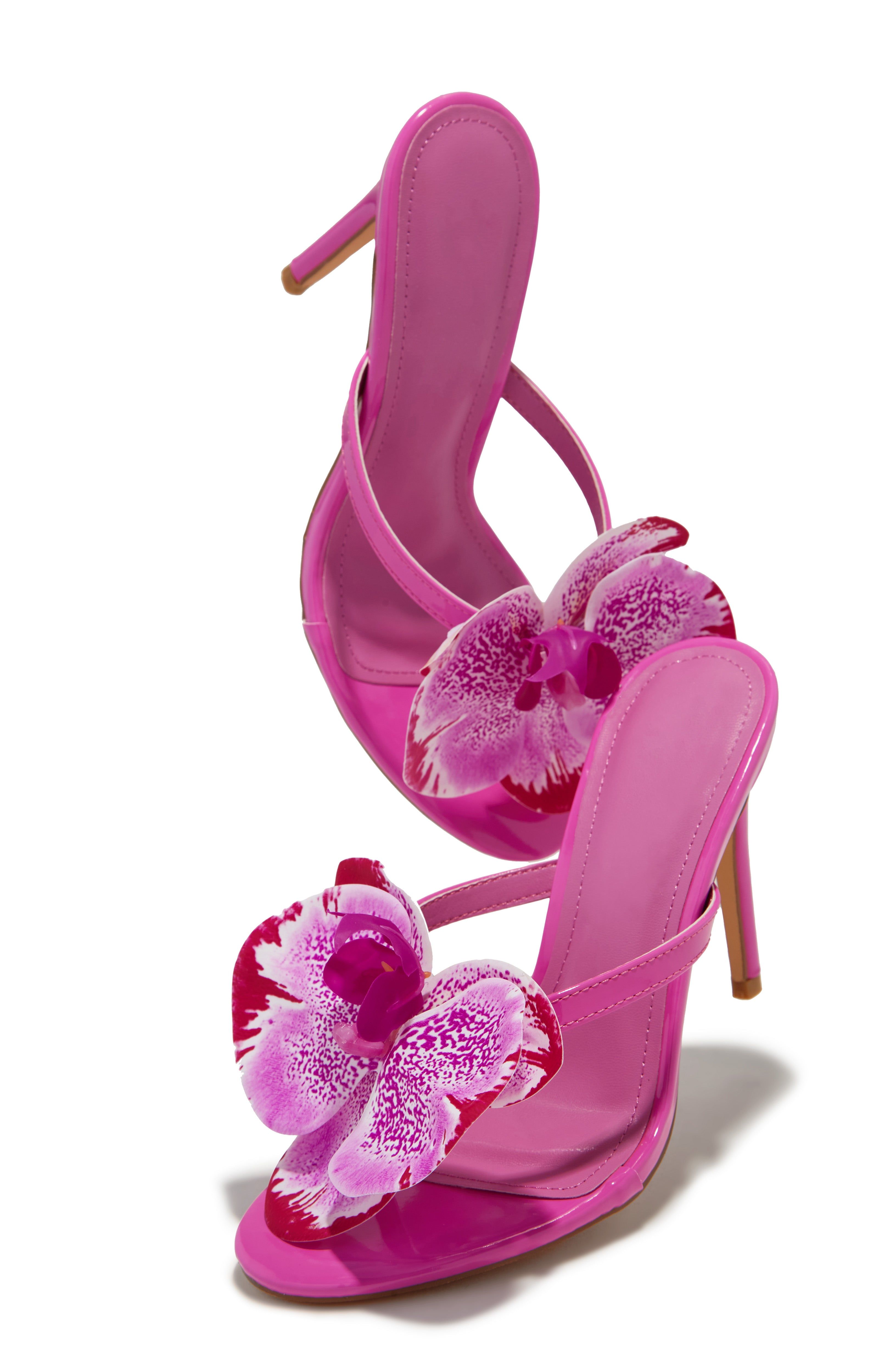Inara Rosette High Heel Mules - Pink sold by Miss Lola product image thumbnail 2