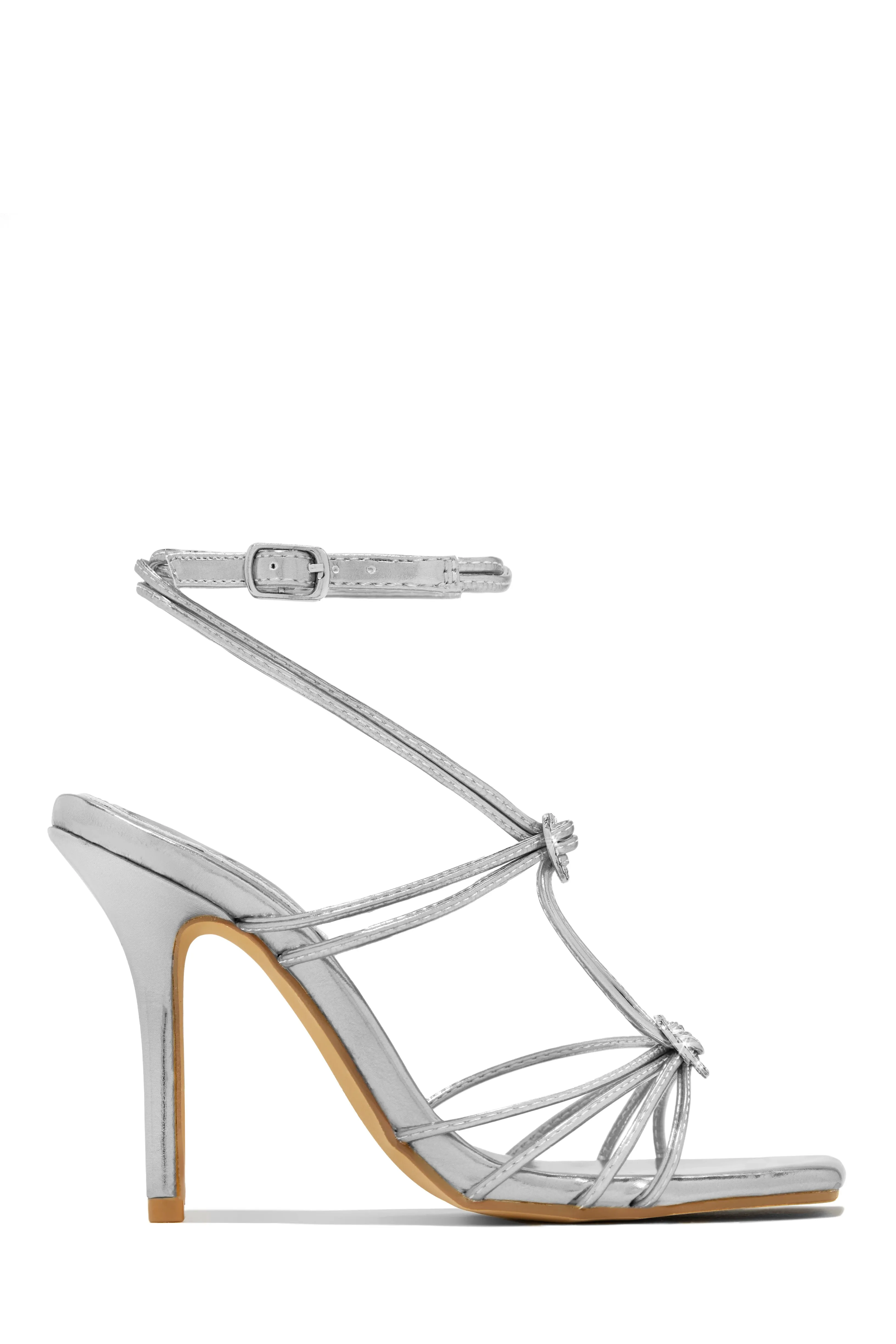 Lovestruck Embellished Strappy High Heels - Silver sold by Miss Lola product image thumbnail 5