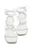 Aria Lace Up Block Heels - White sold by Miss Lola
