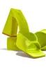 Azaria Block Heel Mules - Lime sold by Miss Lola