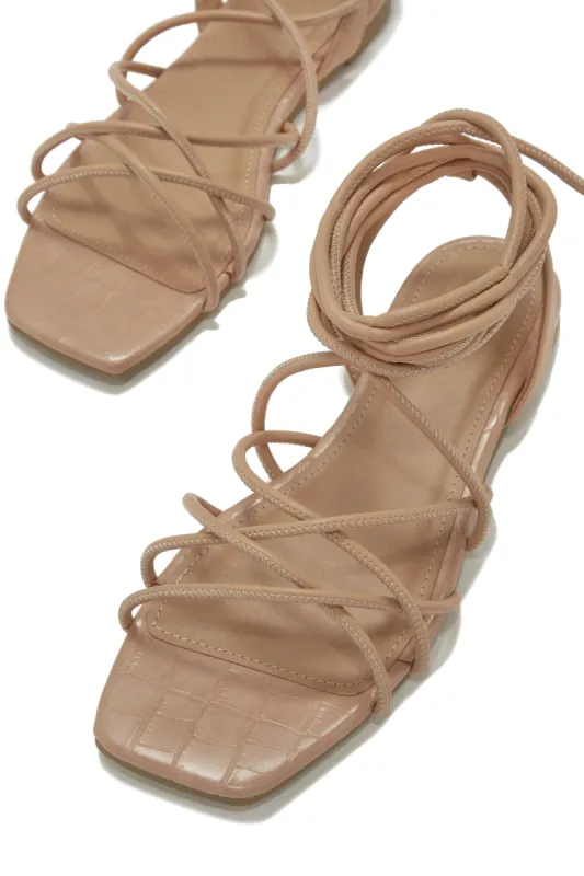 Resort Paradise Lace Up Sandals - Nude sold by Miss Lola