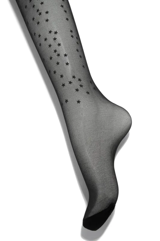All The Stars Stars Embroidered Tights - Black sold by Miss Lola