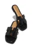 Miraya Slip On Sandals - Black Croc sold by Miss Lola