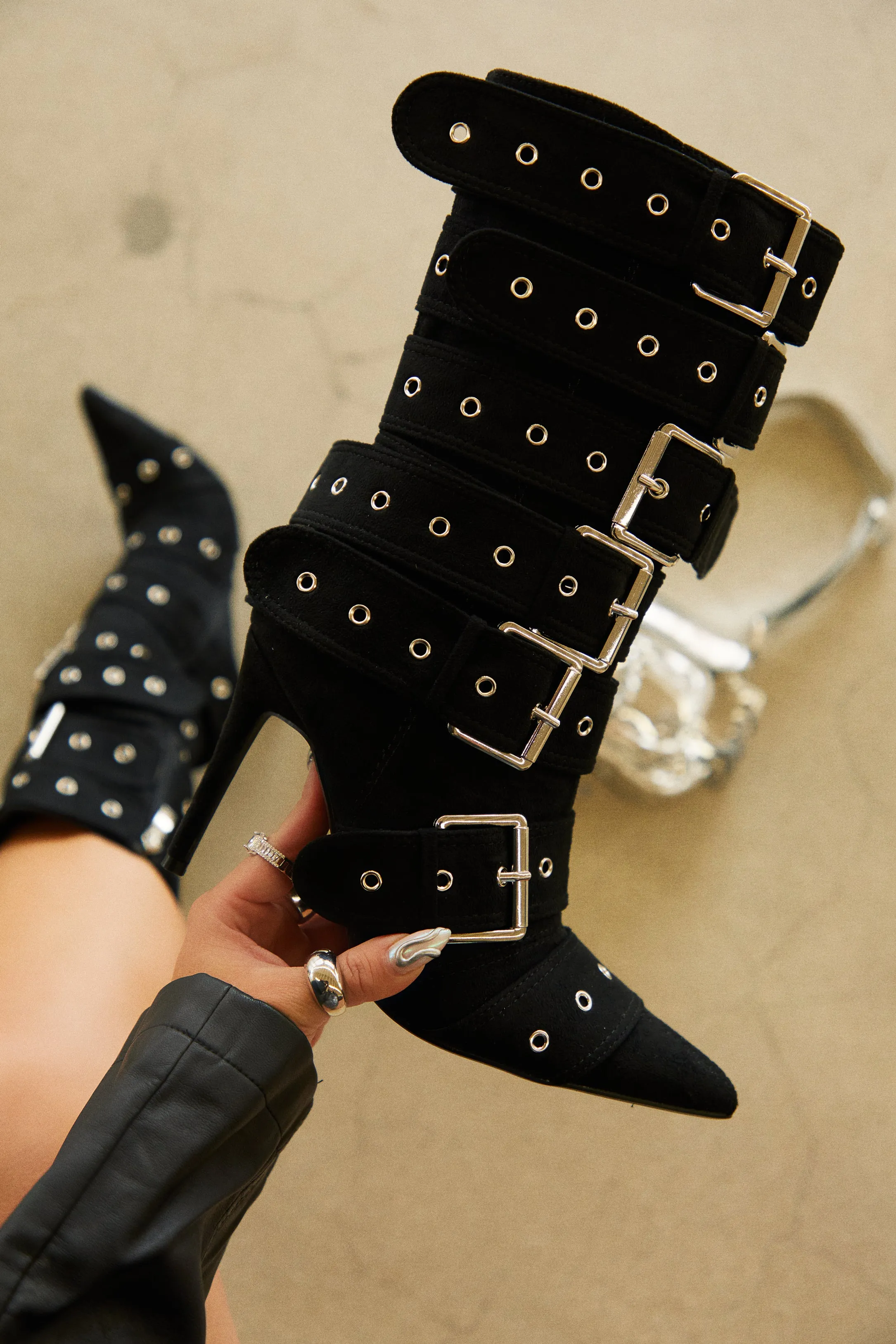 Camille Above The Ankle High Heel Boots - Black sold by Miss Lola product image thumbnail 3