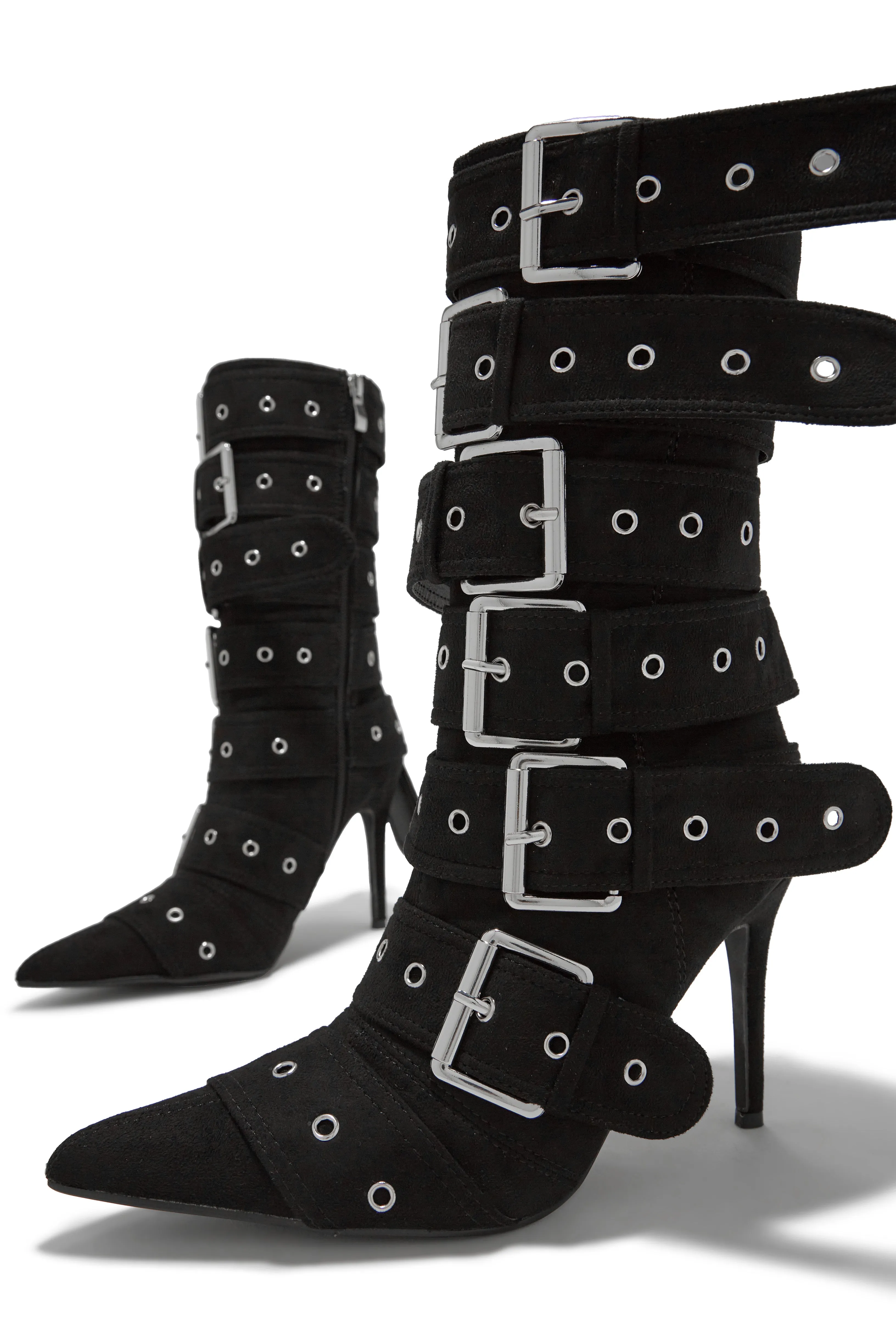 Camille Above The Ankle High Heel Boots - Black sold by Miss Lola product image thumbnail 4
