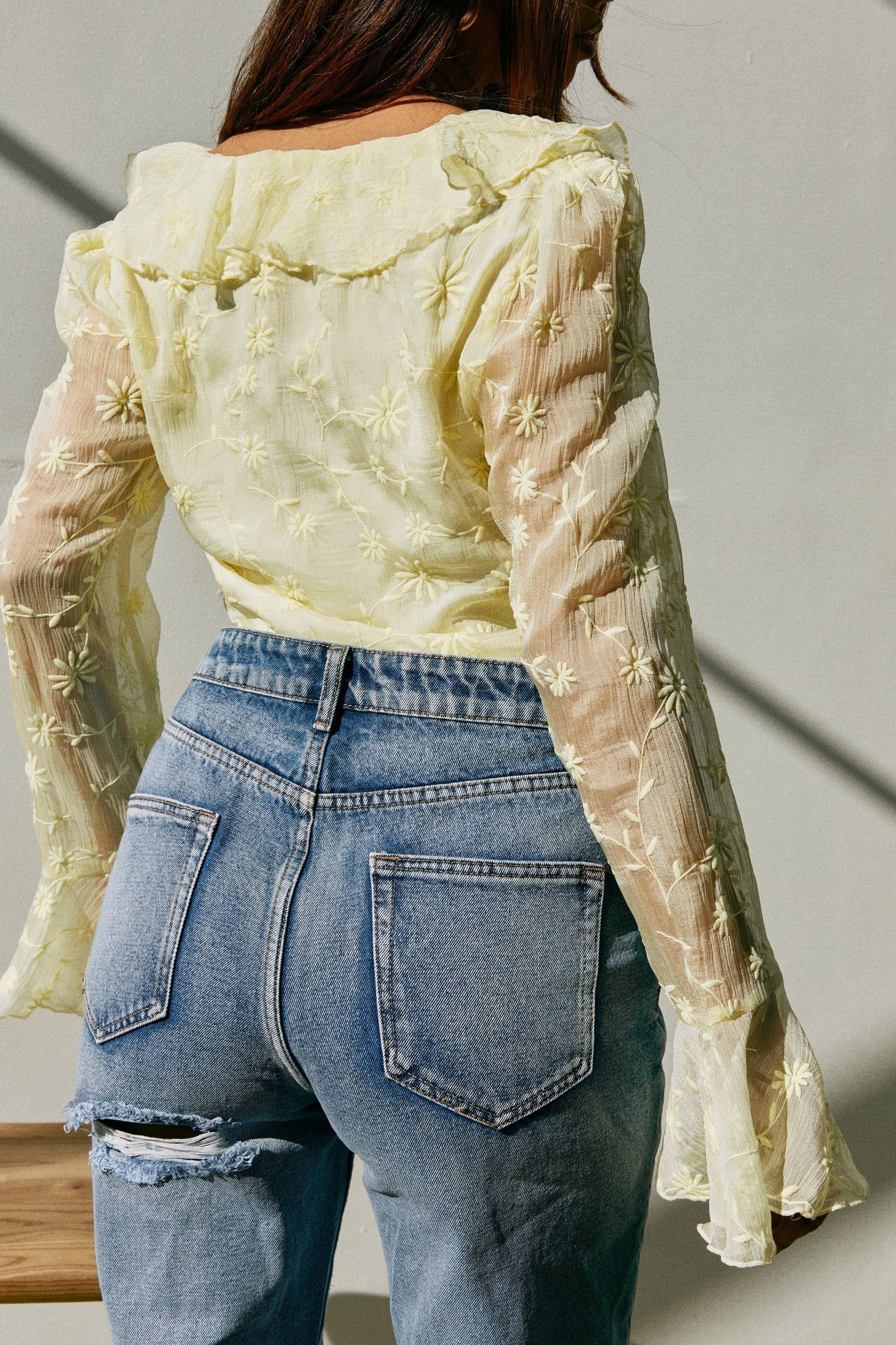 Leilah Long Sleeve Top - Yellow sold by Miss Lola product image thumbnail 4