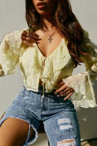 Leilah Long Sleeve Top - Yellow sold by Miss Lola
