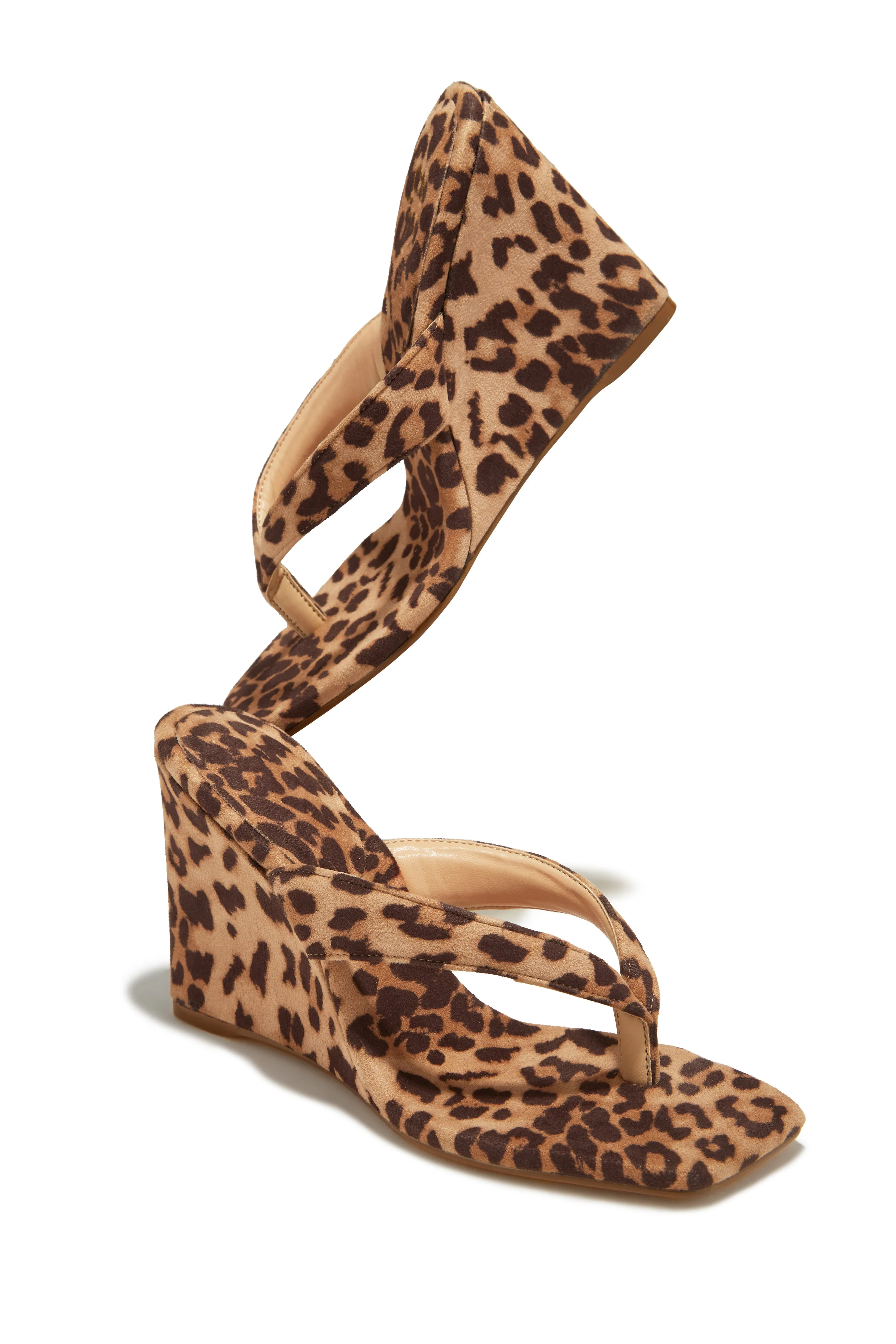 Alena Wedge Heel Mules - Leopard sold by Miss Lola product image thumbnail 3