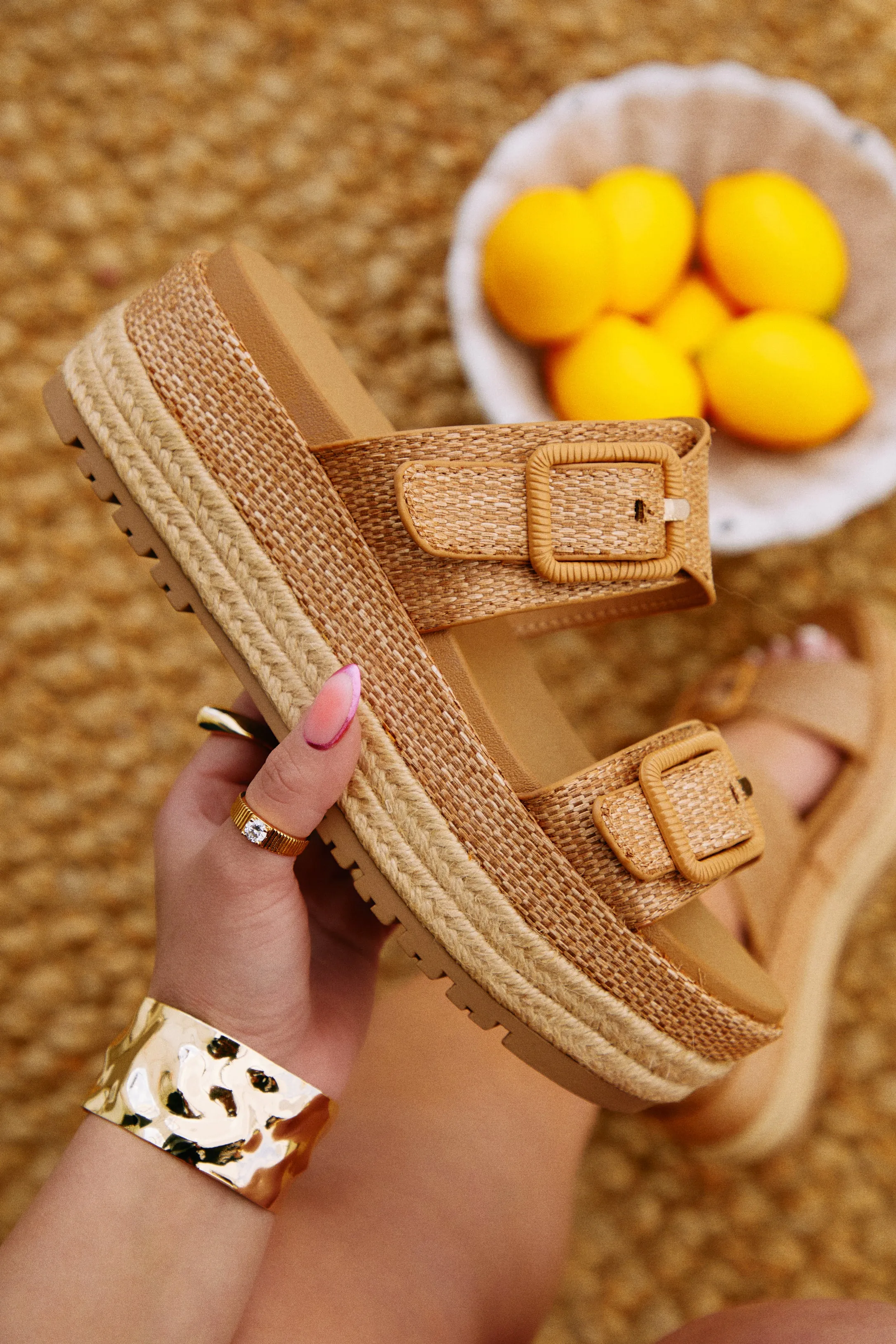 Cabo Nights Platform Slip On Sandals - Tan sold by Miss Lola