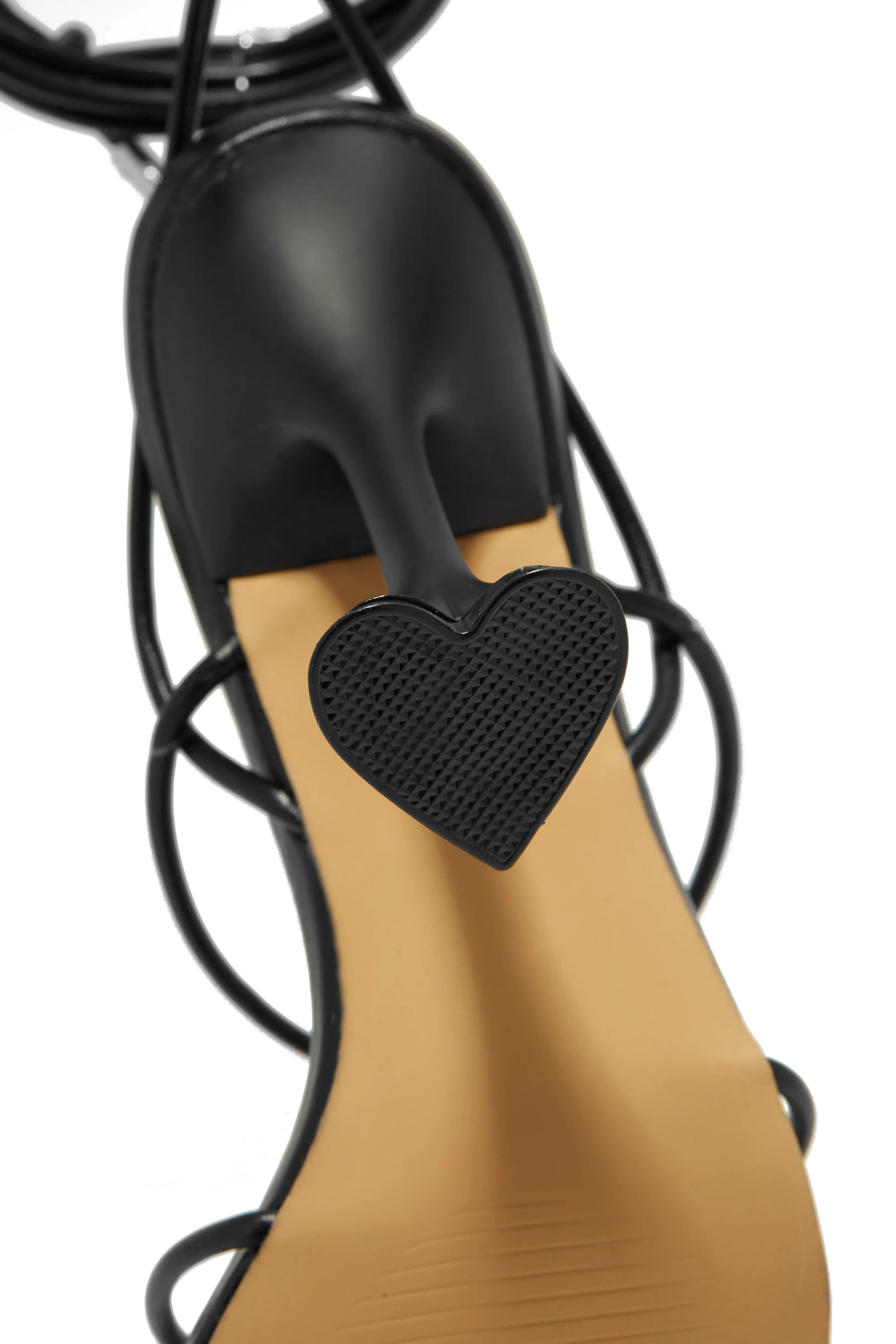 Loving Heart Lace Up High Heels - Black sold by Miss Lola product image thumbnail 3