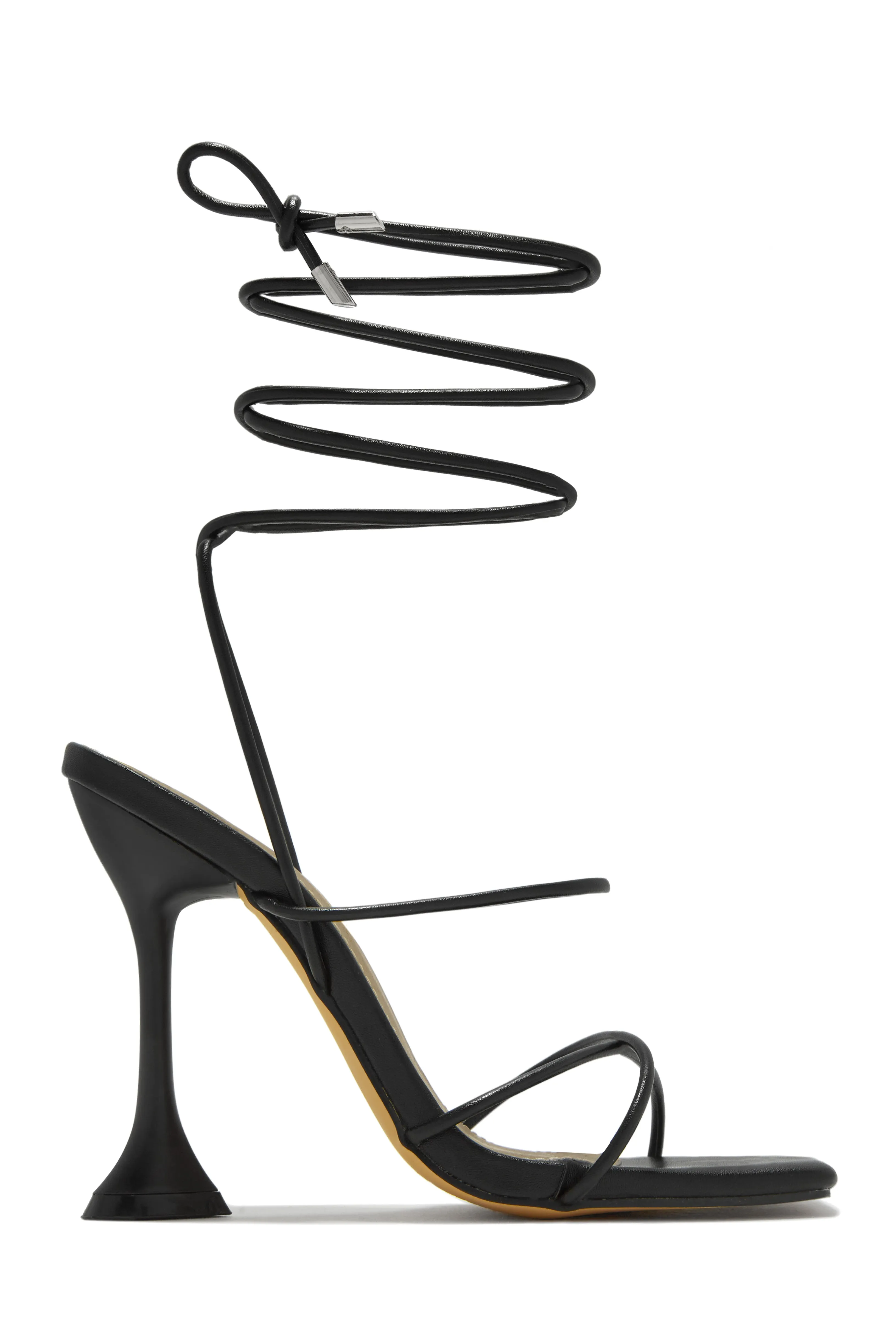 Loving Heart Lace Up High Heels - Black sold by Miss Lola product image thumbnail 5