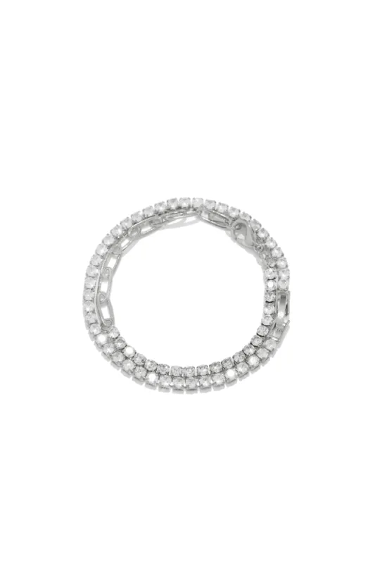 Kayna Embellished Anklet Set - Silver sold by Miss Lola