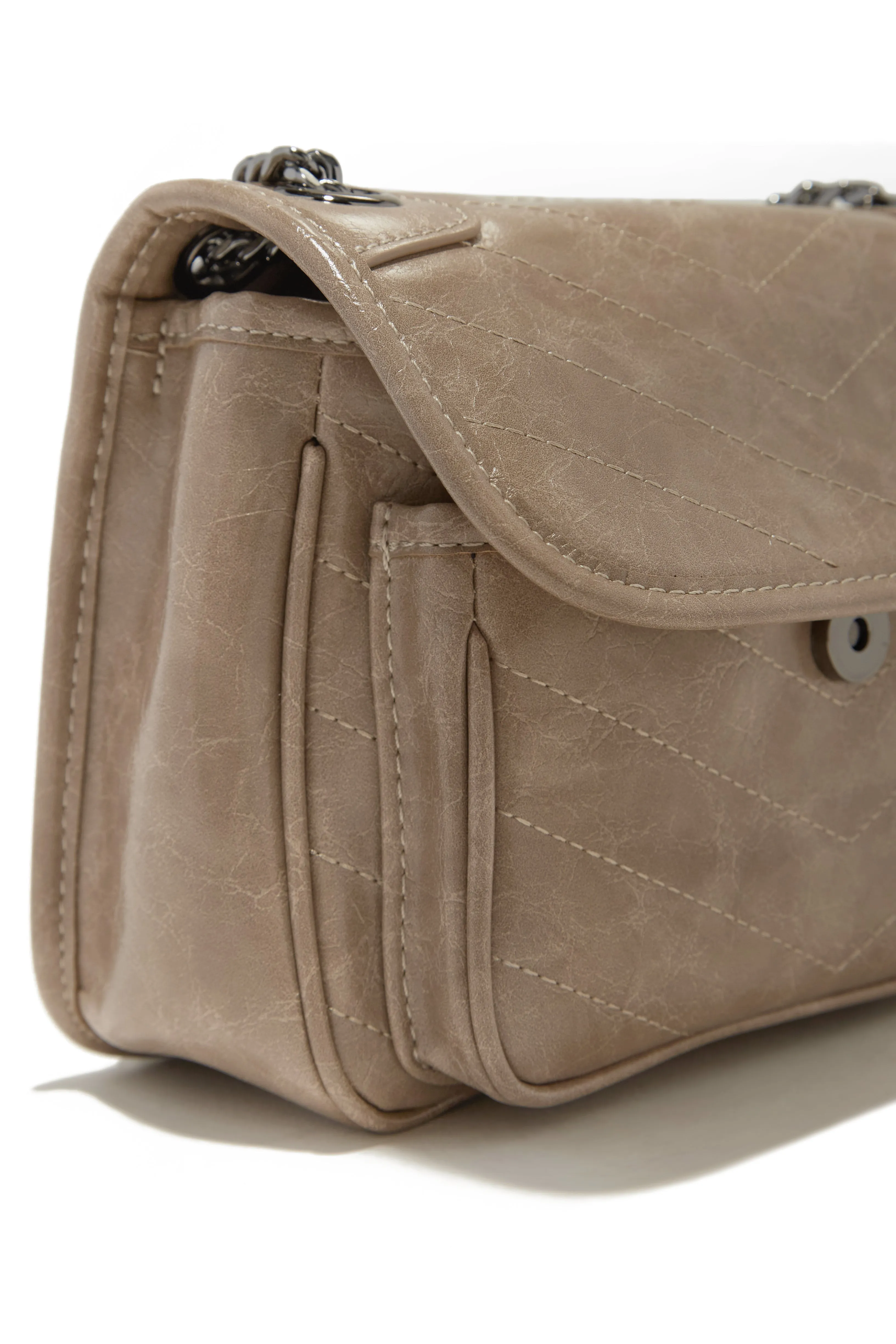 Alicia Quilted Crossbody Bag - Natural sold by Miss Lola product image thumbnail 5