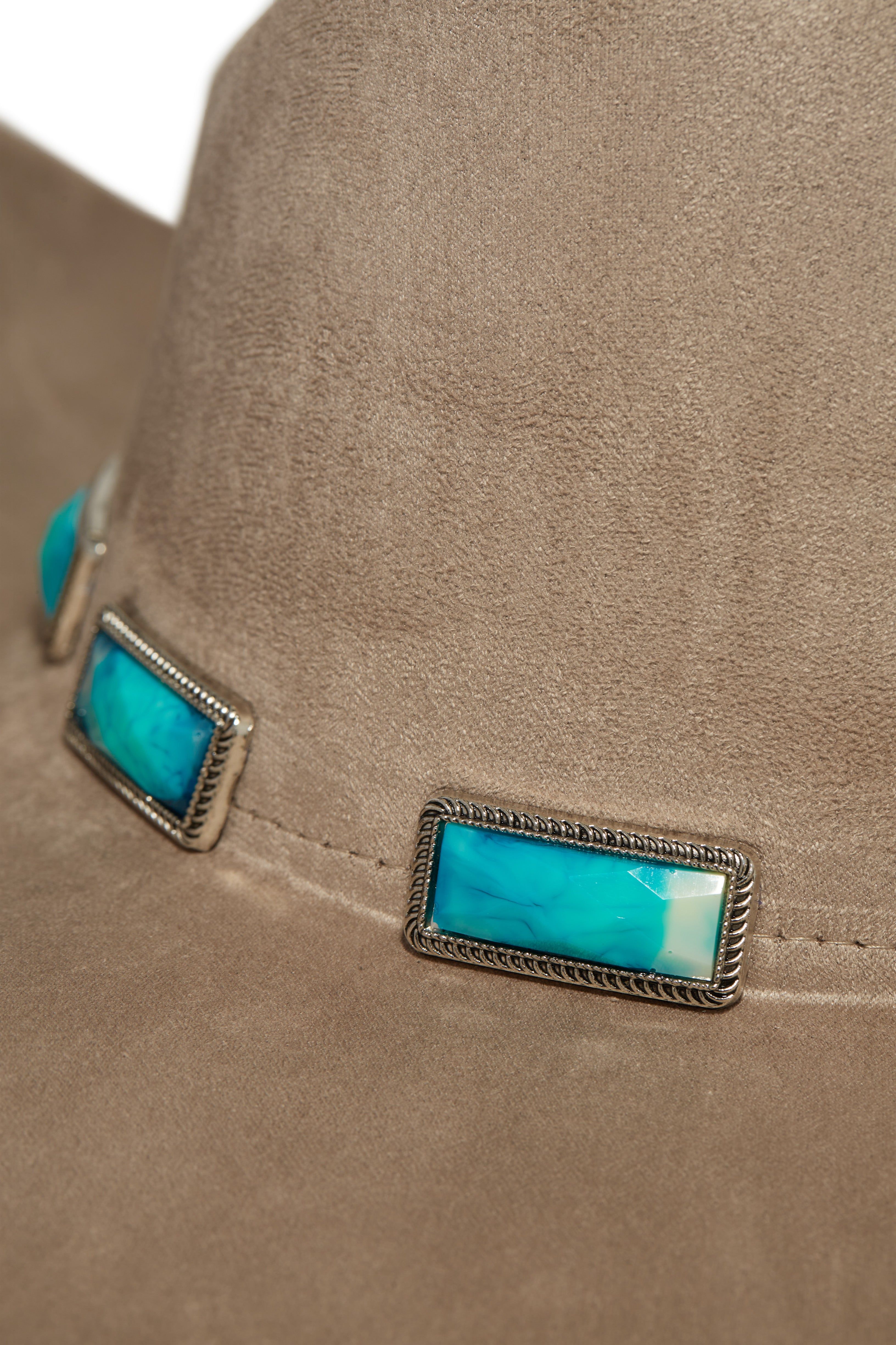 Road Trips Turquoise Pendant Hat - Taupe sold by Miss Lola product image thumbnail 4